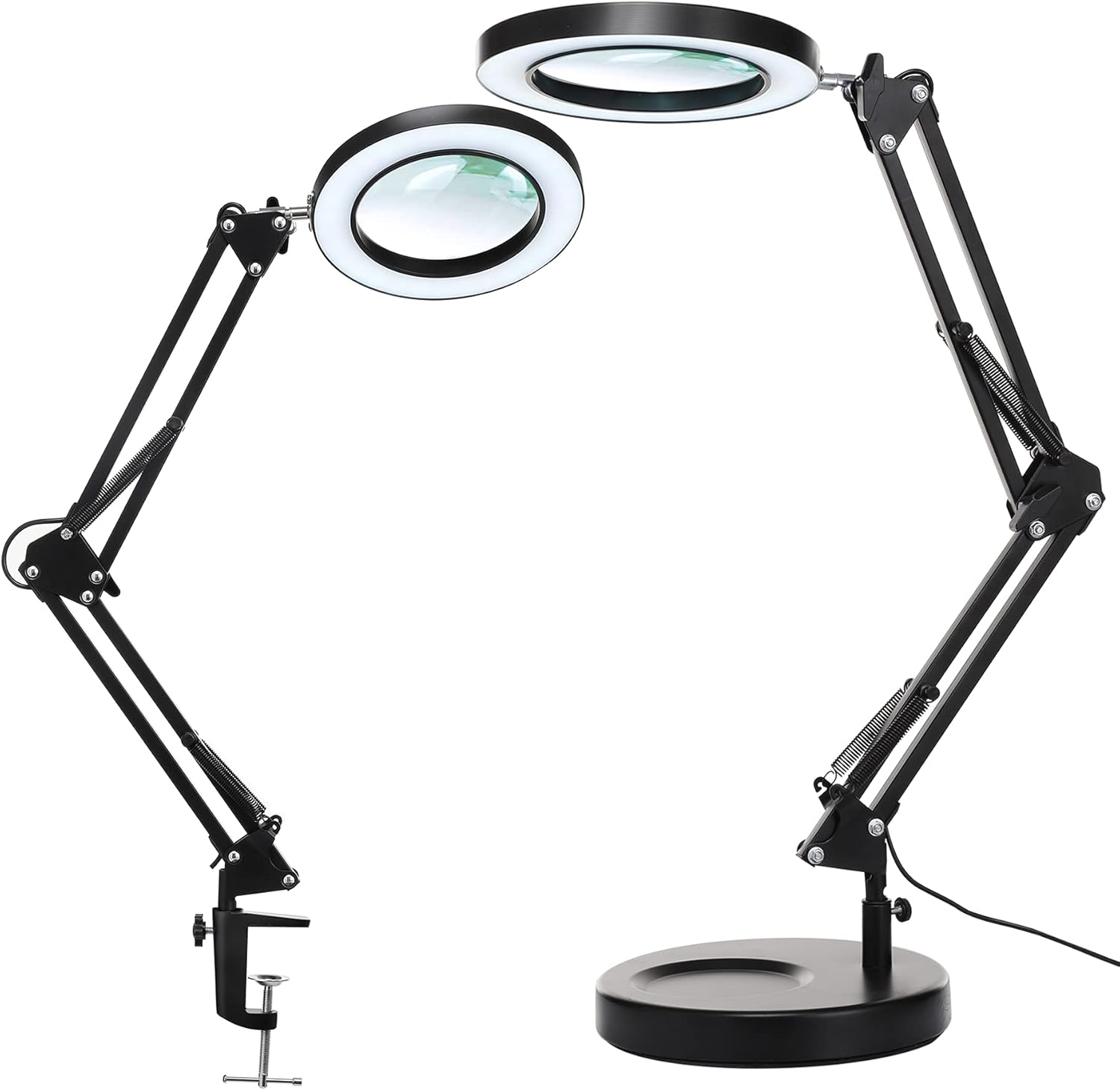 KIRKAS 10X Magnifying Glass with Light and Stand, 2-in-1 Stepless Dimmable LED Desk Lamp with Clamp, 3 Color Modes Lighted Magnifier Swivel Arm Light for Reading, Craft, Close Works - Black Customer Review KIRKAS 10X Magnifying Glass with Light and Stand, 2-in-1 Stepless Dimmable LED Desk Lamp with Clamp, 3 Color Modes Lighted Magnifier Swivel Arm Light for Reading, Craft, Close Works - Black - Customer Photo 1