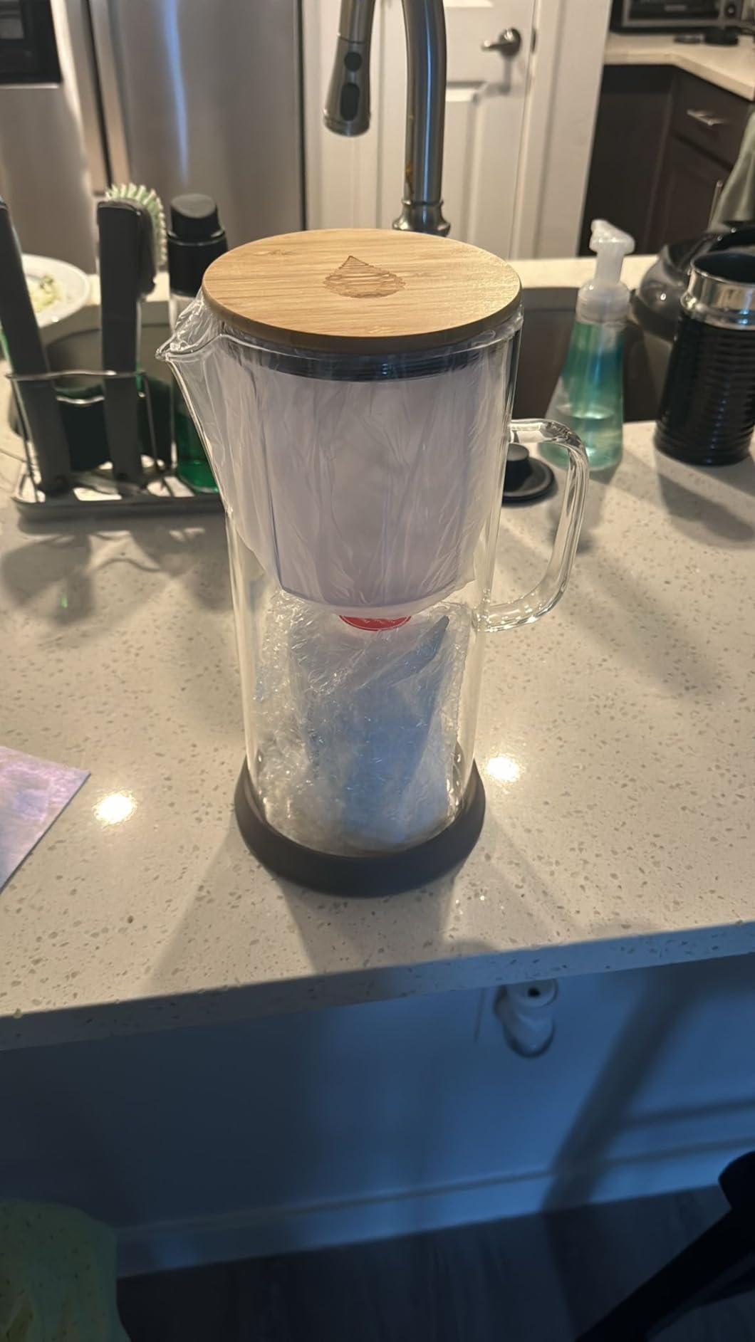 Invigorated Water pH Restore Glass Alkaline Water Pitcher - Long Lasting Water Filter Pitcher with Multi-Stage Filtration System - Glass Water Jug for High pH, Pure Drinking Water - 3.5 L / 118 Oz Customer Review Invigorated Water pH Restore Glass Alkaline Water Pitcher - Long Lasting Water Filter Pitcher with Multi-Stage Filtration System - Glass Water Jug for High pH, Pure Drinking Water - 3.5 L / 118 Oz - Customer Photo 2