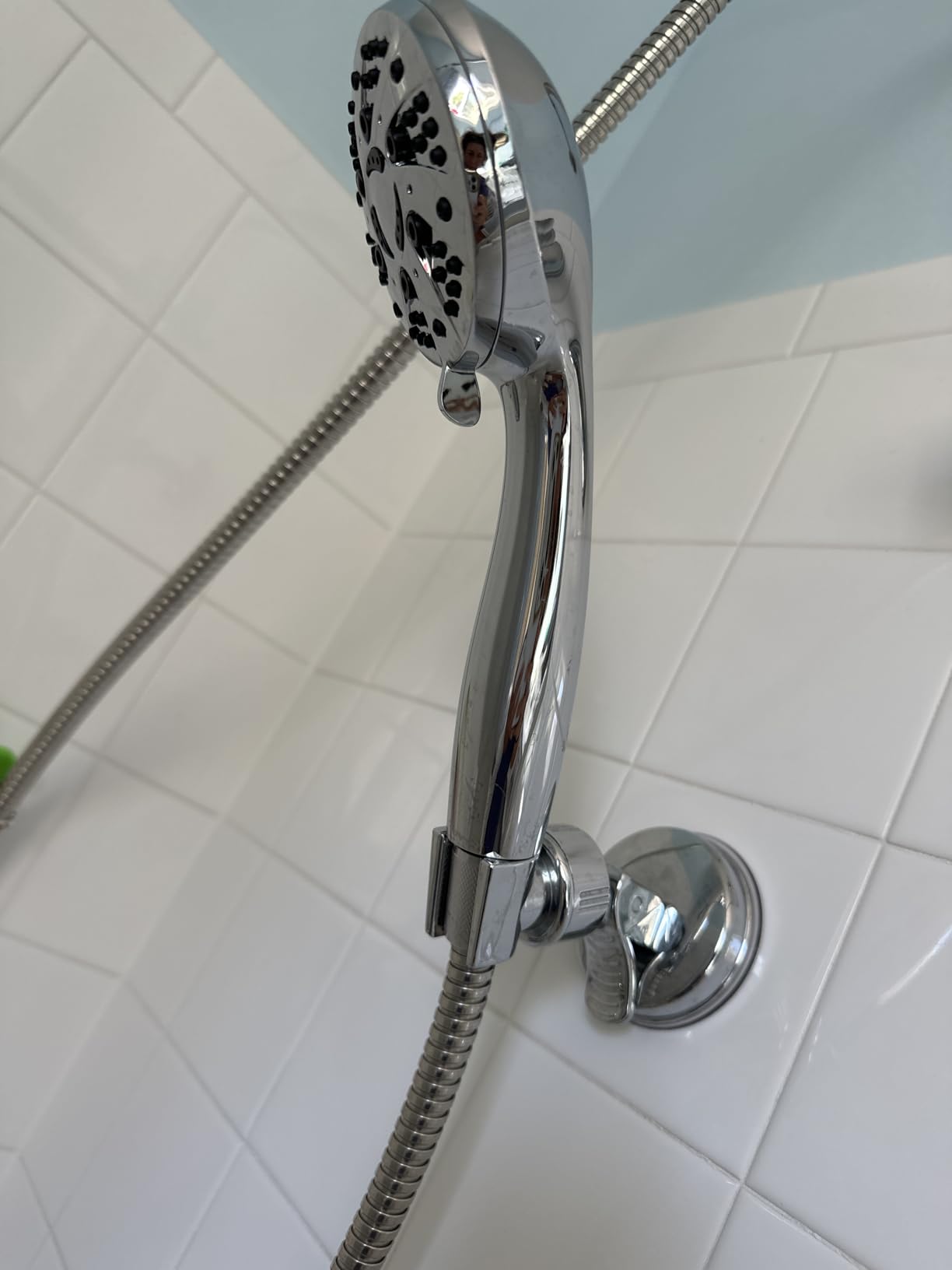 AquaDance High Pressure 6-Setting Full Brushed Nickel Handheld Shower Head with Stainless Steel Hose. Officially Independently Tested to Meet Strict US Quality & Performance Standards! Customer Review AquaDance High Pressure 6-Setting Full Brushed Nickel Handheld Shower Head with Stainless Steel Hose. Officially Independently Tested to Meet Strict US Quality & Performance Standards! - Customer Photo 1