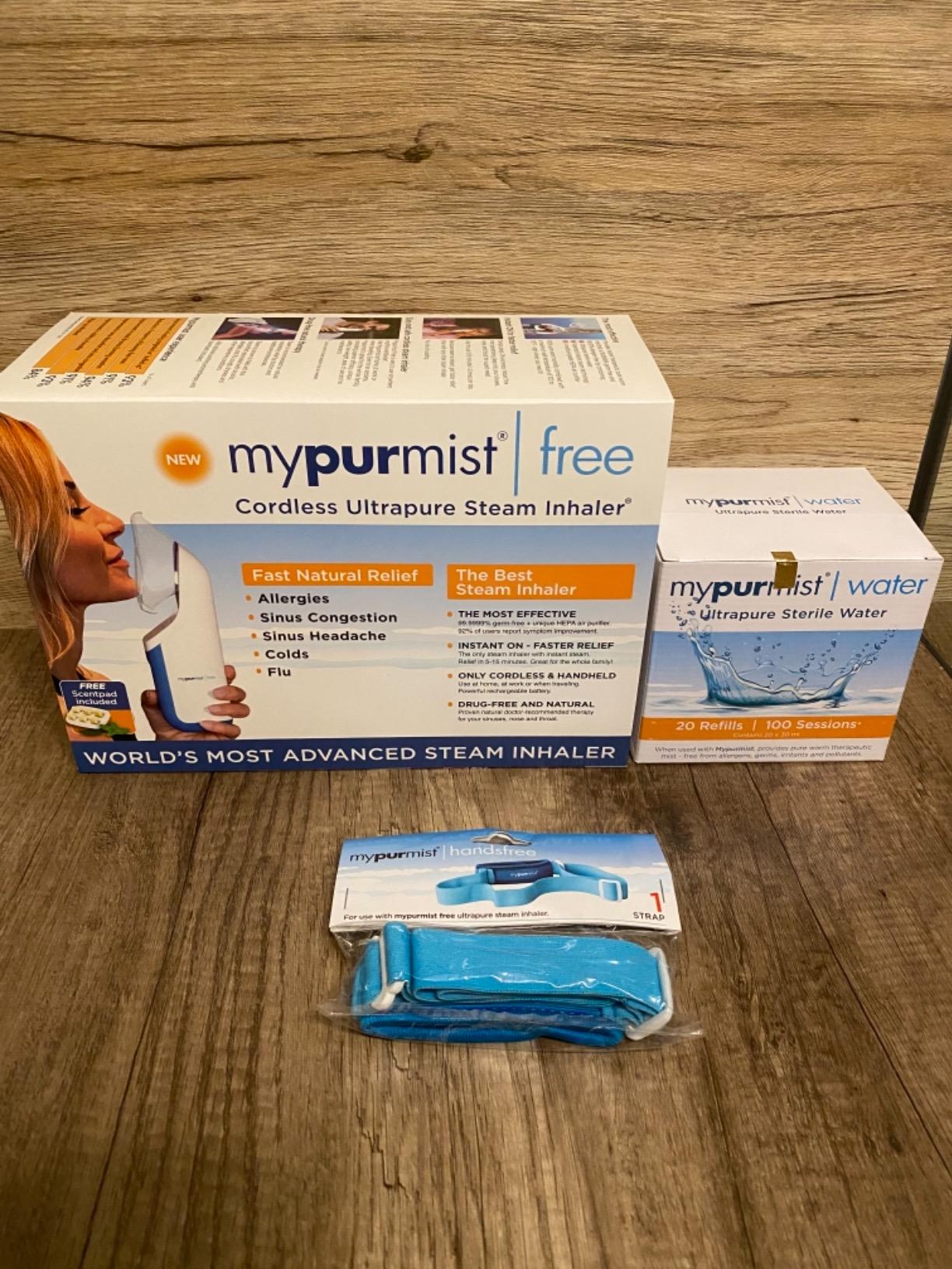 Mypurmist Free Ultrapure Cordless Steam Inhaler - Handheld Personal & Battery-Powered Steamer, Vaporizer & Humidifier for Sinus Relief, Nasal Congestion, Cold & Cough, Vocal Care Customer Review Mypurmist Free Ultrapure Cordless Steam Inhaler - Handheld Personal & Battery-Powered Steamer, Vaporizer & Humidifier for Sinus Relief, Nasal Congestion, Cold & Cough, Vocal Care - Customer Photo 1