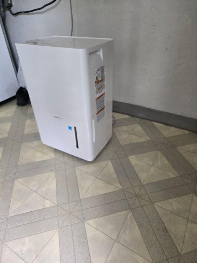 Amazon Basics Large Dehumidifier for Rooms, Energy Star Certified, Effectively Reduces Humidity, With Continuous Drain Pump, Timer, Auto-Defrost, Overflow Protection, up to 4000 SFT, 50 Pint, White - Customer Photo 1