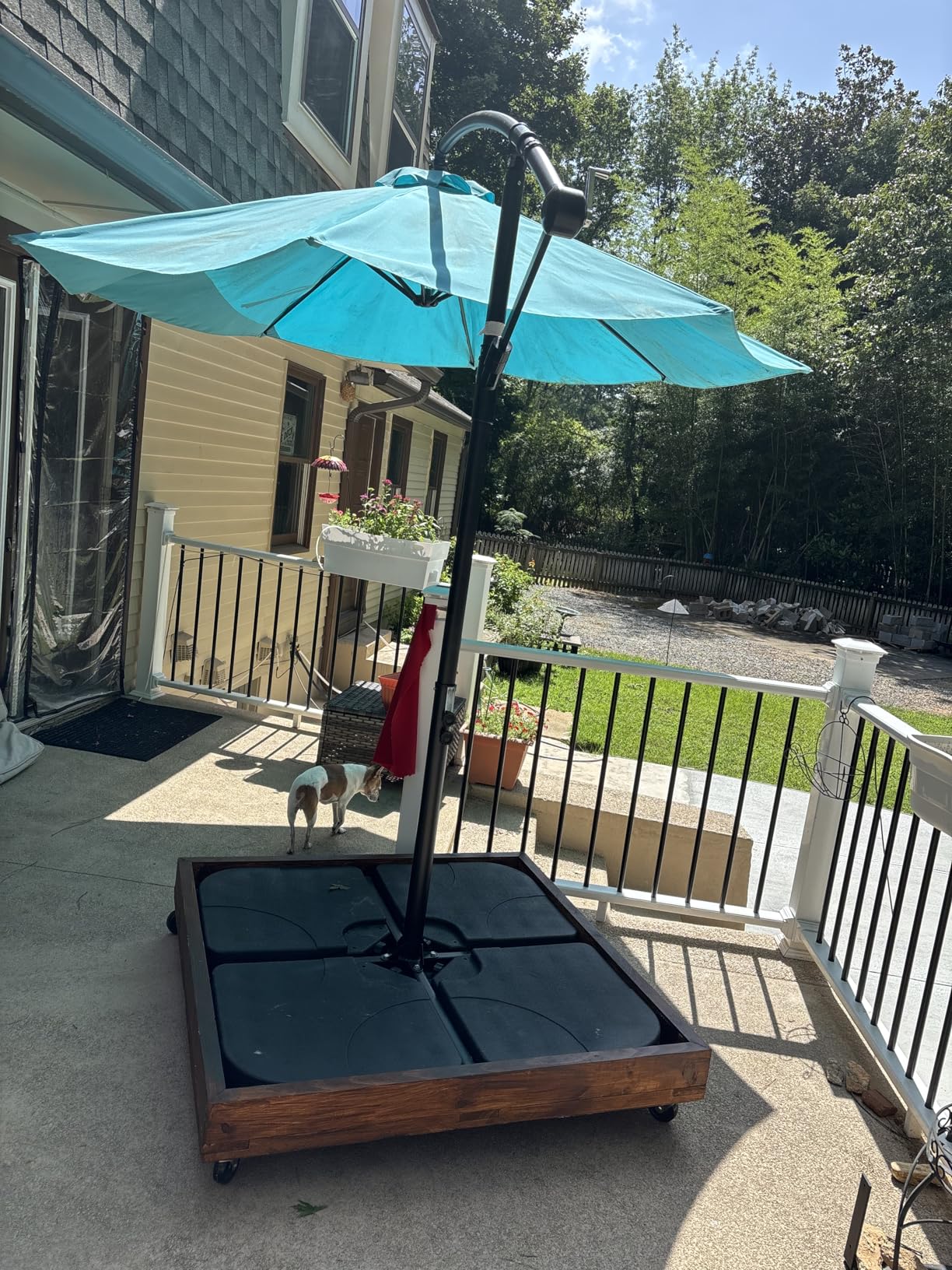 Best Choice Products 10ft Offset Hanging Market Patio Umbrella w/Easy Tilt Adjustment, Polyester Shade, 8 Ribs for Backyard, Poolside, Lawn and Garden - Customer Photo 1
