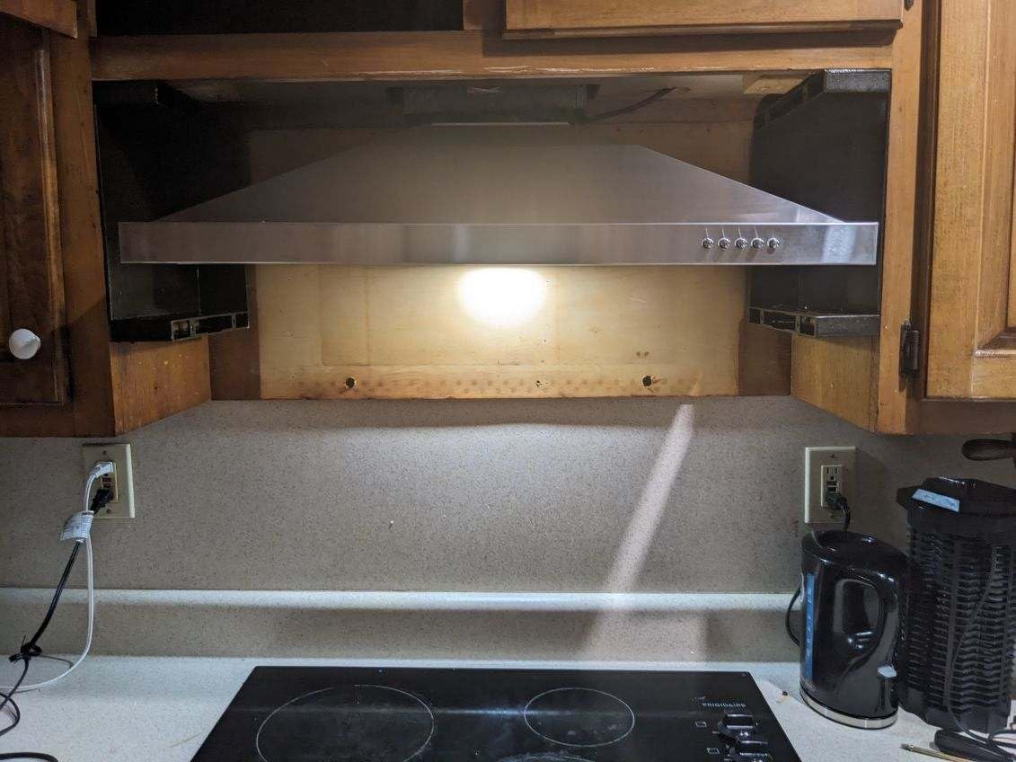 Range Hood, Range Hoods 30 inch Stainless Steel, 450 CFM Kitchen Hood with LED Light Baffle Filters, 3 Speed Exhaust Fan Vent Hood Customer Review Range Hood, Range Hoods 30 inch Stainless Steel, 450 CFM Kitchen Hood with LED Light Baffle Filters, 3 Speed Exhaust Fan Vent Hood - Customer Photo 2