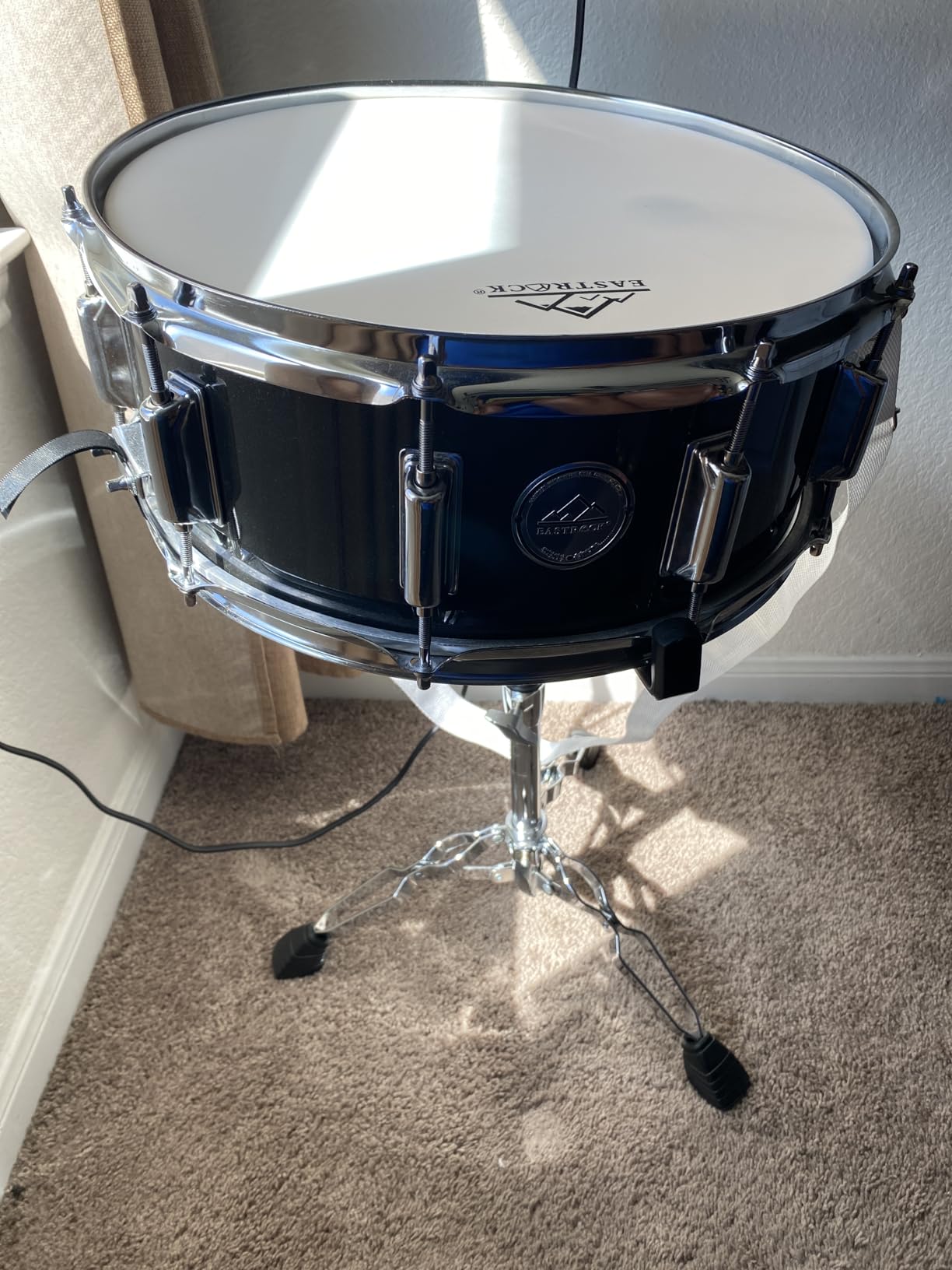EASTROCK Snare Drum Set 14X5.5 Inches for Student Beginners with Gig Bag, Drumsticks, Stand, Drum Keys, Coated Material Drum Head, Black - Customer Photo 1