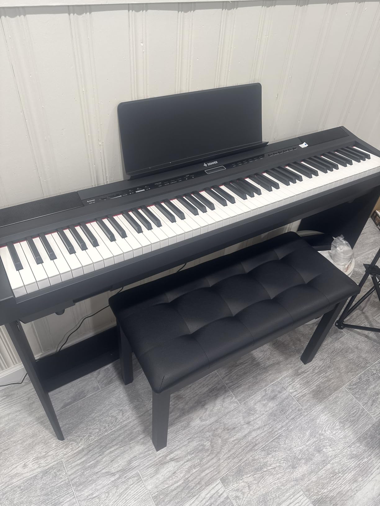 Donner DEP-20 Beginner Digital Piano 88 Key Full Size Weighted Keyboard, Portable Electric Piano with Furniture Stand, 3-Pedal Unit Customer Review Donner DEP-20 Beginner Digital Piano 88 Key Full Size Weighted Keyboard, Portable Electric Piano with Furniture Stand, 3-Pedal Unit - Customer Photo 1