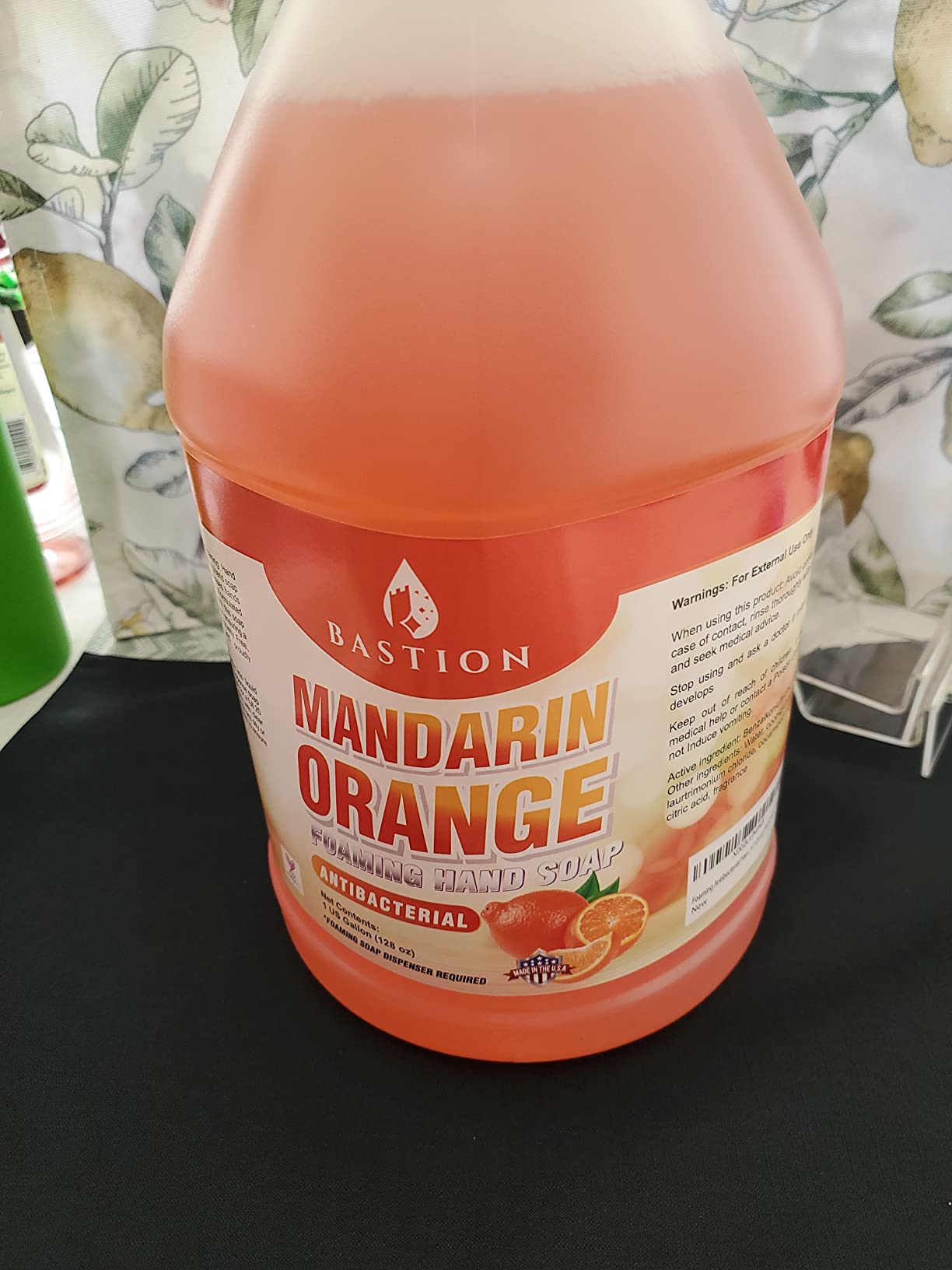 Bastion Foaming Antibacterial Hand Soap: Mandarin Orange Scented Instant Foam Hand Wash Refill 1 Gallon (128 oz) Bulk Jug. Made In The USA Customer Review Bastion Foaming Antibacterial Hand Soap: Mandarin Orange Scented Instant Foam Hand Wash Refill 1 Gallon (128 oz) Bulk Jug. Made In The USA - Customer Photo 1