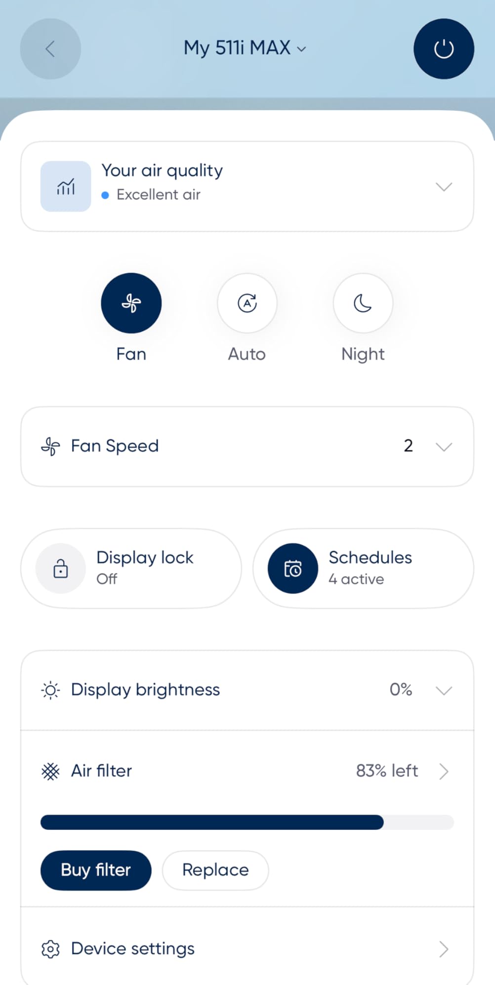 BLUEAIR Air Purifier for Small Room, Bedroom, Home, Cleans 926 sqft in one hour, HEPASilent Air Cleaner for Pets, Allergies, Virus, Dust, Mold, Smoke - Blue Pure 511i Max Customer Review BLUEAIR Air Purifier for Small Room, Bedroom, Home, Cleans 926 sqft in one hour, HEPASilent Air Cleaner for Pets, Allergies, Virus, Dust, Mold, Smoke - Blue Pure 511i Max - Customer Photo 1
