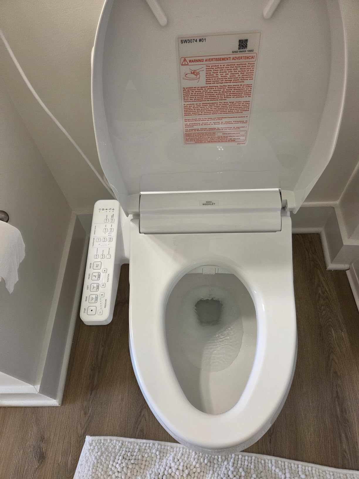 TOTO SW3074#01 WASHLET C2 Electronic Bidet Toilet Seat with PREMIST and EWATER+ Wand Cleaning, Elongated, Cotton White Customer Review Image TOTO SW3074#01 WASHLET C2 Electronic Bidet Toilet Seat with PREMIST and EWATER+ Wand Cleaning, Elongated, Cotton White - Customer Photo 1