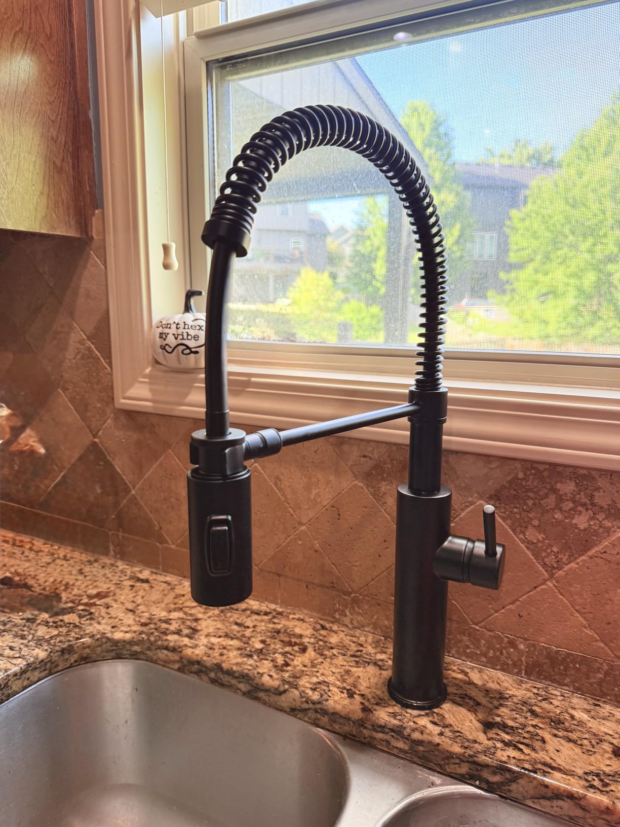 Delta Antoni Pro Style Commercial Kitchen Faucet with Pull Down Sprayer, Brushed Nickel Single Hole Kitchen Sink Faucet, Single Handle, Spotshield Stainless 18803-SP-DST Customer Review Delta Antoni Pro Style Commercial Kitchen Faucet with Pull Down Sprayer, Brushed Nickel Single Hole Kitchen Sink Faucet, Single Handle, Spotshield Stainless 18803-SP-DST - Customer Photo 1