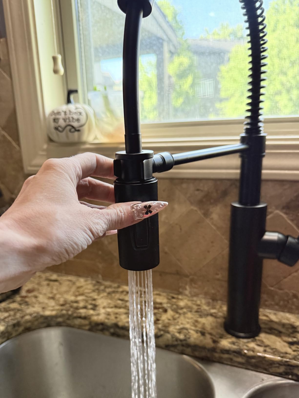 Delta Antoni Pro Style Commercial Kitchen Faucet with Pull Down Sprayer, Brushed Nickel Single Hole Kitchen Sink Faucet, Single Handle, Spotshield Stainless 18803-SP-DST Customer Review Delta Antoni Pro Style Commercial Kitchen Faucet with Pull Down Sprayer, Brushed Nickel Single Hole Kitchen Sink Faucet, Single Handle, Spotshield Stainless 18803-SP-DST - Customer Photo 2