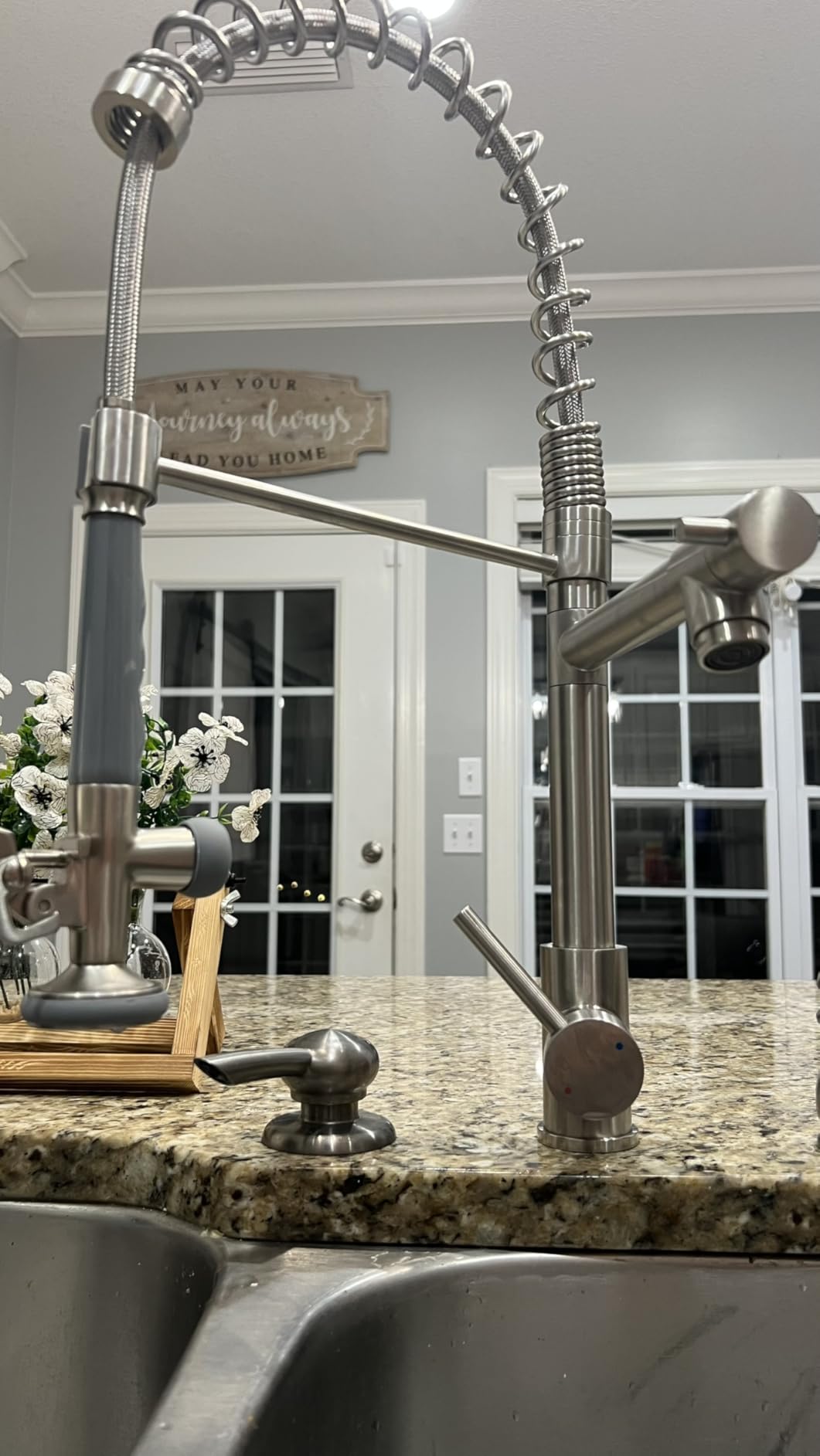Brushed Gold Kitchen Faucet with Pull Down Sprayer, Commercial Brass Kitchen Faucet Single Handle Spring Faucets for Kitchen Sink Fapully Customer Review Brushed Gold Kitchen Faucet with Pull Down Sprayer, Commercial Brass Kitchen Faucet Single Handle Spring Faucets for Kitchen Sink Fapully - Customer Photo 1