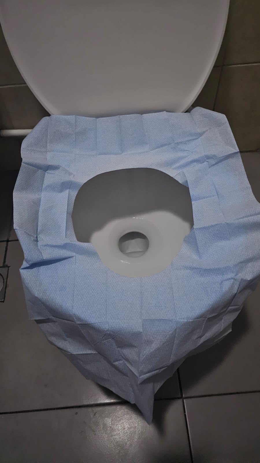 Toilet Seat Covers Disposable (60 Pack) - Flushable and Biodegradable, Extra Large XL Seat Covers for Adults Kids, Travel Essential for Public Restrooms, Airplanes, Camping, Potty Training - Customer Photo 1