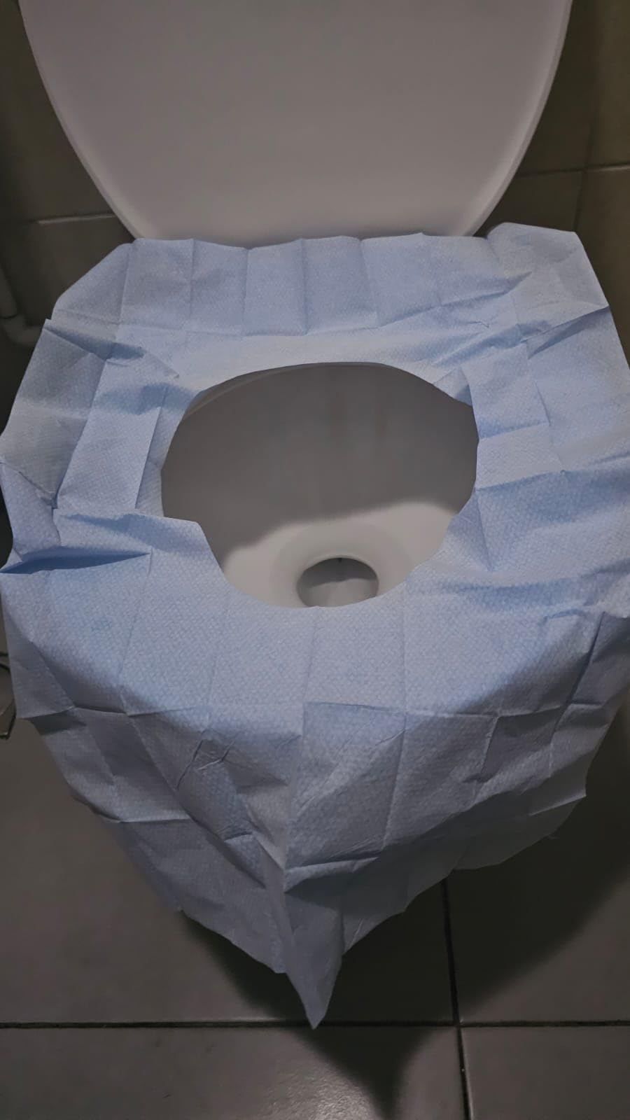 Toilet Seat Covers Disposable (60 Pack) - Flushable and Biodegradable, Extra Large XL Seat Covers for Adults Kids, Travel Essential for Public Restrooms, Airplanes, Camping, Potty Training - Customer Photo 2