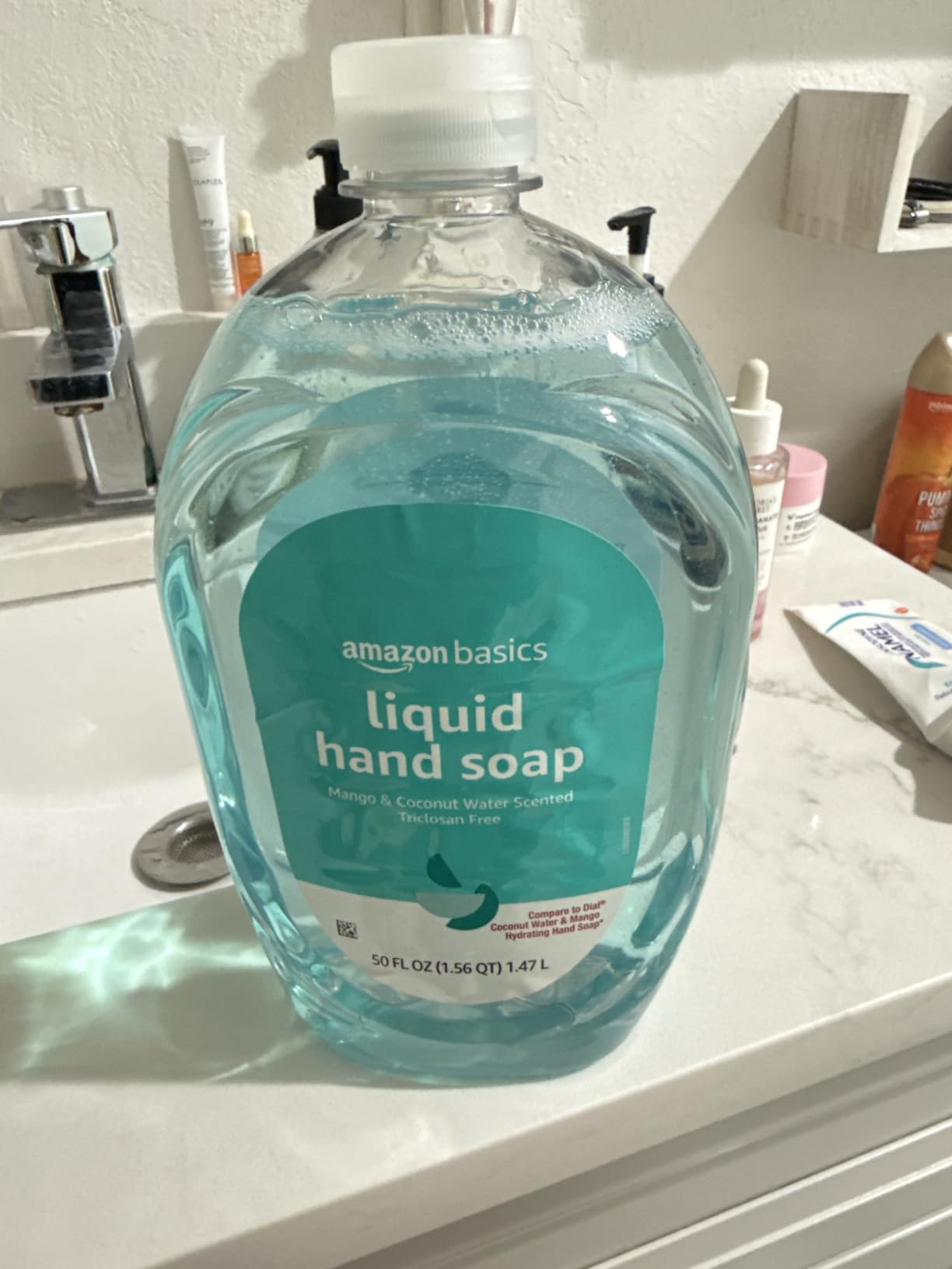 Amazon Basics Liquid Hand Soap Refill, Mango and Coconut Water Scent, Triclosan-Free, 50 Fl Oz (Pack of 1) (Previously Solimo) Customer Review Amazon Basics Liquid Hand Soap Refill, Mango and Coconut Water Scent, Triclosan-Free, 50 Fl Oz (Pack of 1) (Previously Solimo) - Customer Photo 2