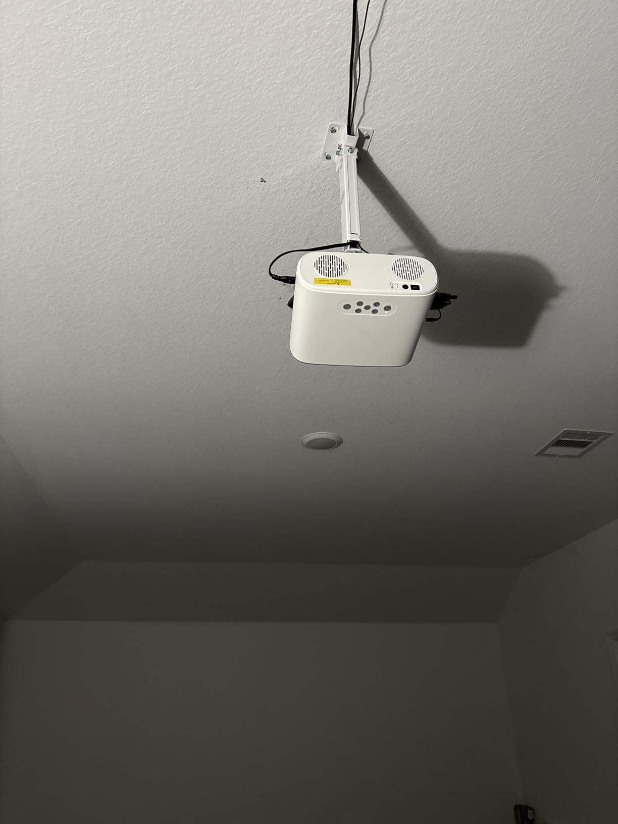 WALI Projector Mount Ceiling/Wall - Universal 3-in-1 Bracket with Extension Pole, Height Adjustable Holder for LCD/DLP Projectors, Supports up to 44lbs, White (PM-003-W) Customer Review WALI Projector Mount Ceiling/Wall - Universal 3-in-1 Bracket with Extension Pole, Height Adjustable Holder for LCD/DLP Projectors, Supports up to 44lbs, White (PM-003-W) - Customer Photo 1