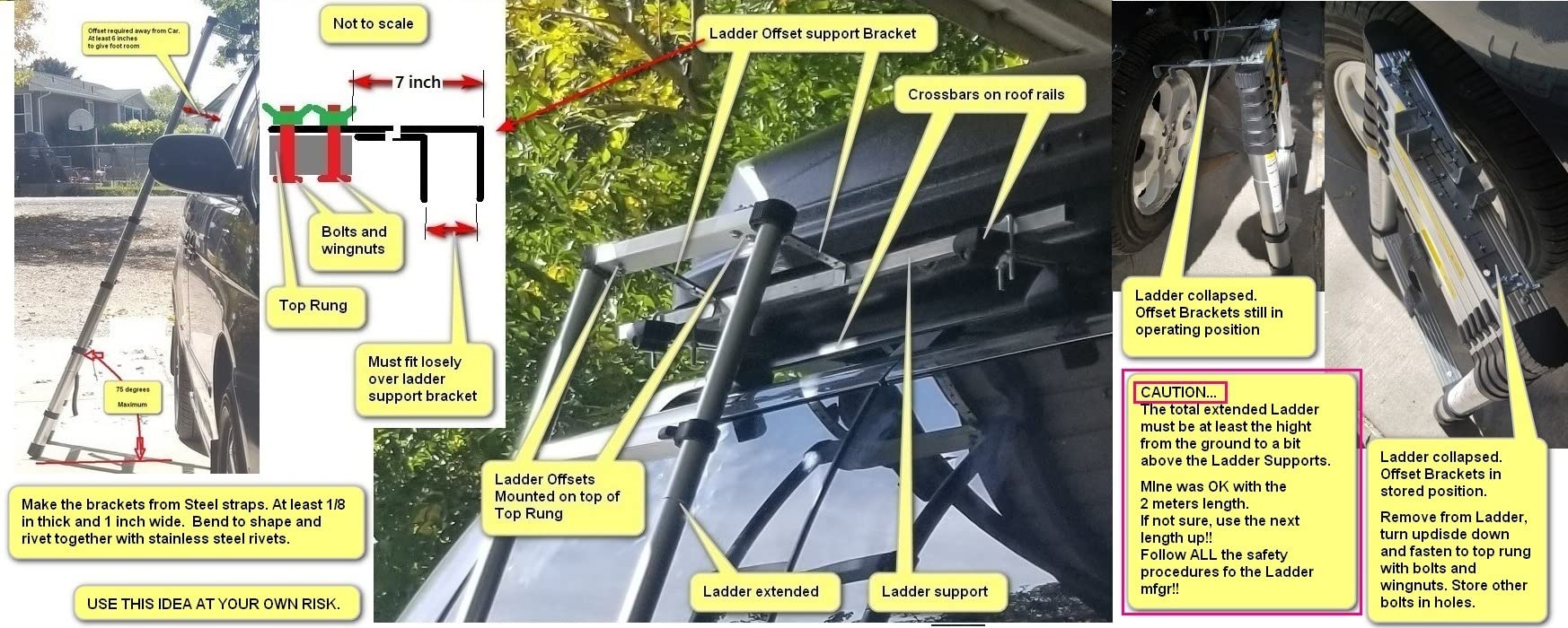6.6 FT Extension Ladders, Lightweight Collapsible Ladders, Aluminum Telescoping Ladders for Home, Folding Telescoping Ladder for RV, Attic, Daily Use at Home, Capacity 330 lbs Customer Review 6.6 FT Extension Ladders, Lightweight Collapsible Ladders, Aluminum Telescoping Ladders for Home, Folding Telescoping Ladder for RV, Attic, Daily Use at Home, Capacity 330 lbs - Customer Photo 1