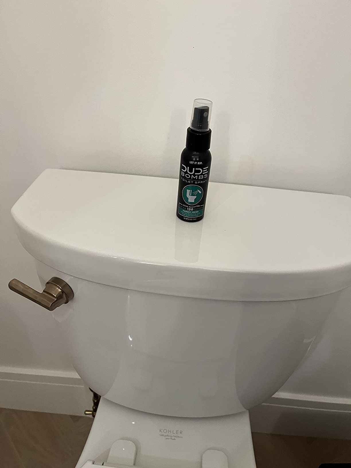 DUDE Bombs - Toilet Spray - 2.5 oz Spray Bottle – Forest Fresh Toilet Spray with Pine and Cedarwood Essential Oils - Stank Eliminator Up to 150 Dumps Customer Review DUDE Bombs - Toilet Spray - 2.5 oz Spray Bottle – Forest Fresh Toilet Spray with Pine and Cedarwood Essential Oils - Stank Eliminator Up to 150 Dumps - Customer Photo 1