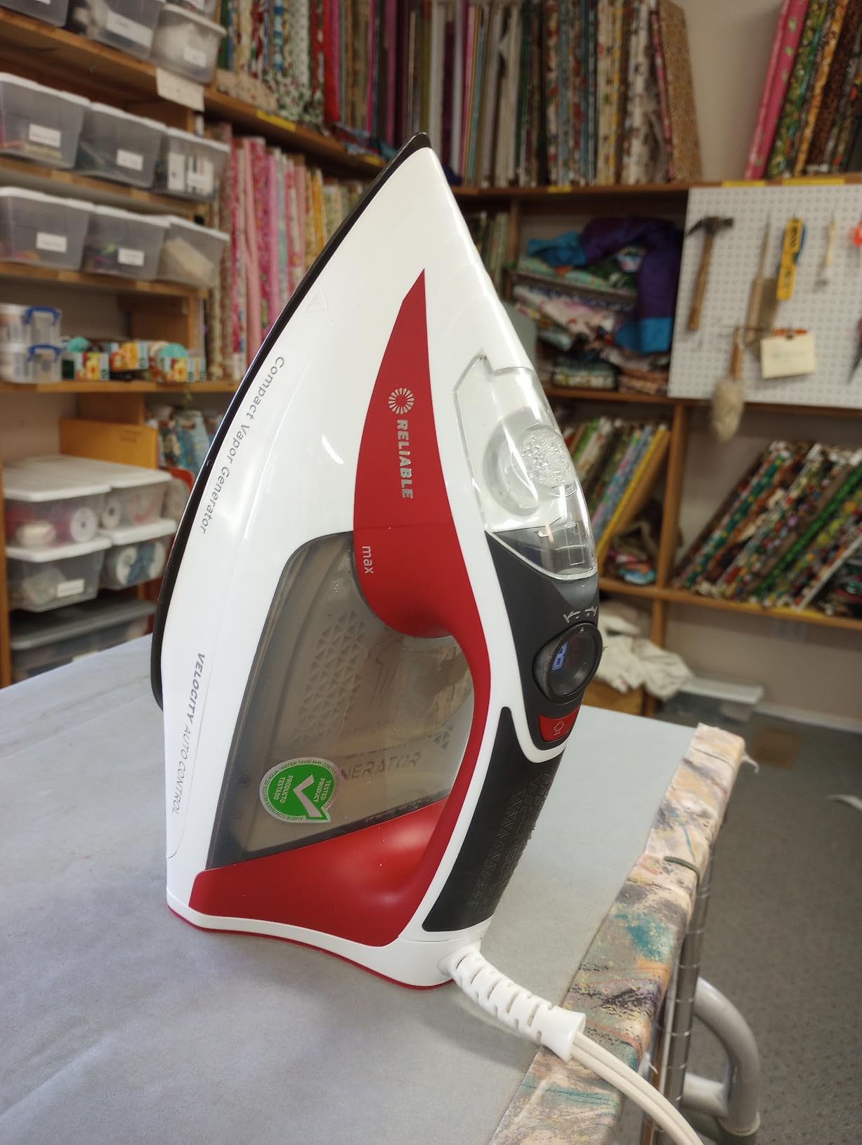 Reliable Velocity 270IR Steam Iron - Auto Control Compact Vapor Generator with Sensor Technology, Patented Technology for Continuous Steam, Zero Leaks, Perfect Temperature, 8 Programmable Setting - Customer Photo 1