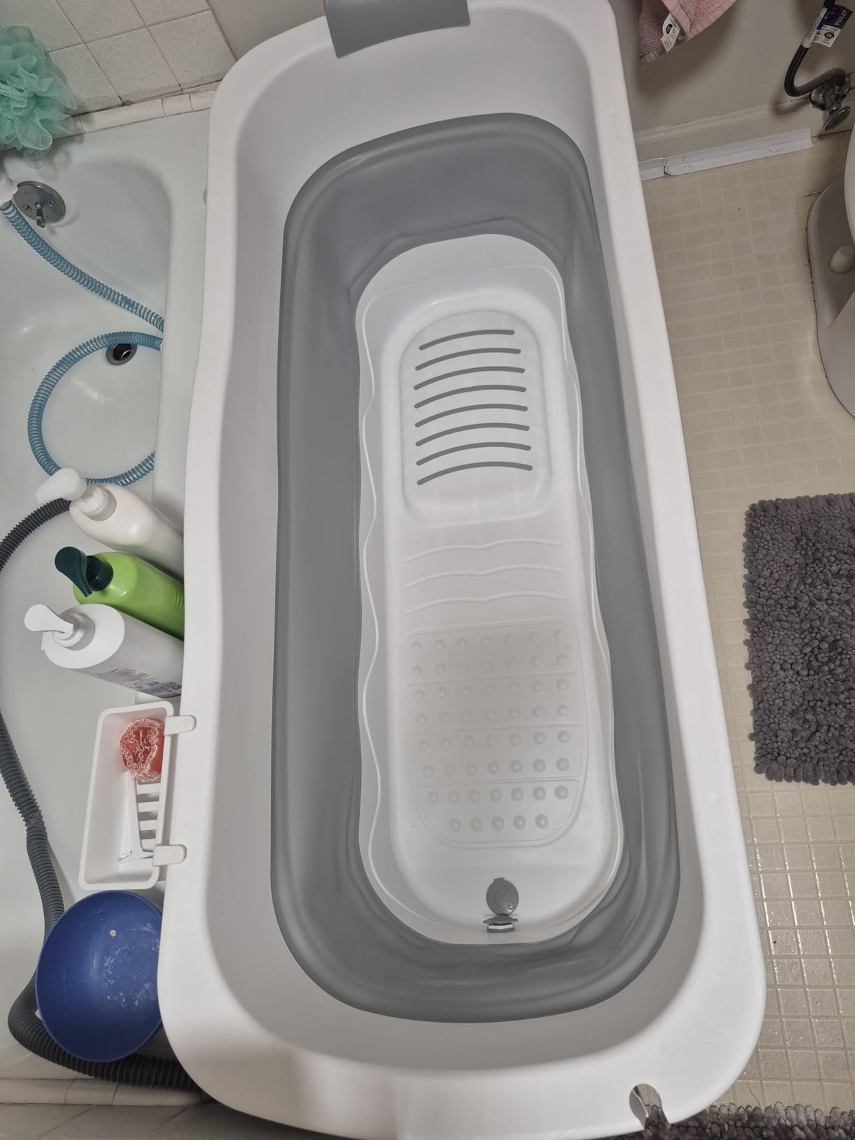 Portable Bathtub for Adult - Large 56'in Foldable Collapsible tub - Ergonomically Designed for the Ultimate Relaxing Soaking Bath. Ideal for Small Spaces - Quick, Effortless Folding Bathtub - Customer Photo 1
