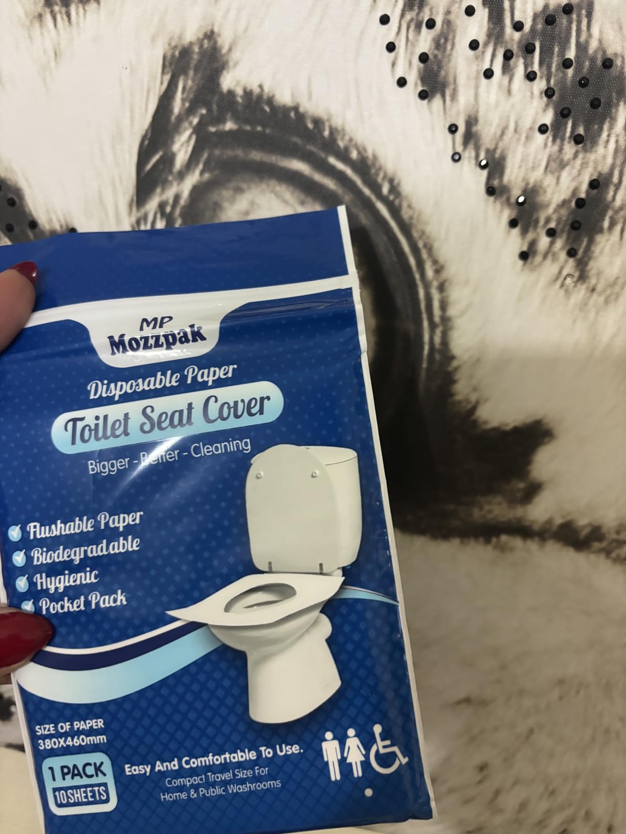 MP MOZZPAK Toilet Seat Covers Disposable (60 Pack) - XL Flushable Disposable Toilet Seat Cover for Kids Potty Training, Adults - 100% Biodegradable - Travel Essential Accessories for Airplane, Camping - Customer Photo 2