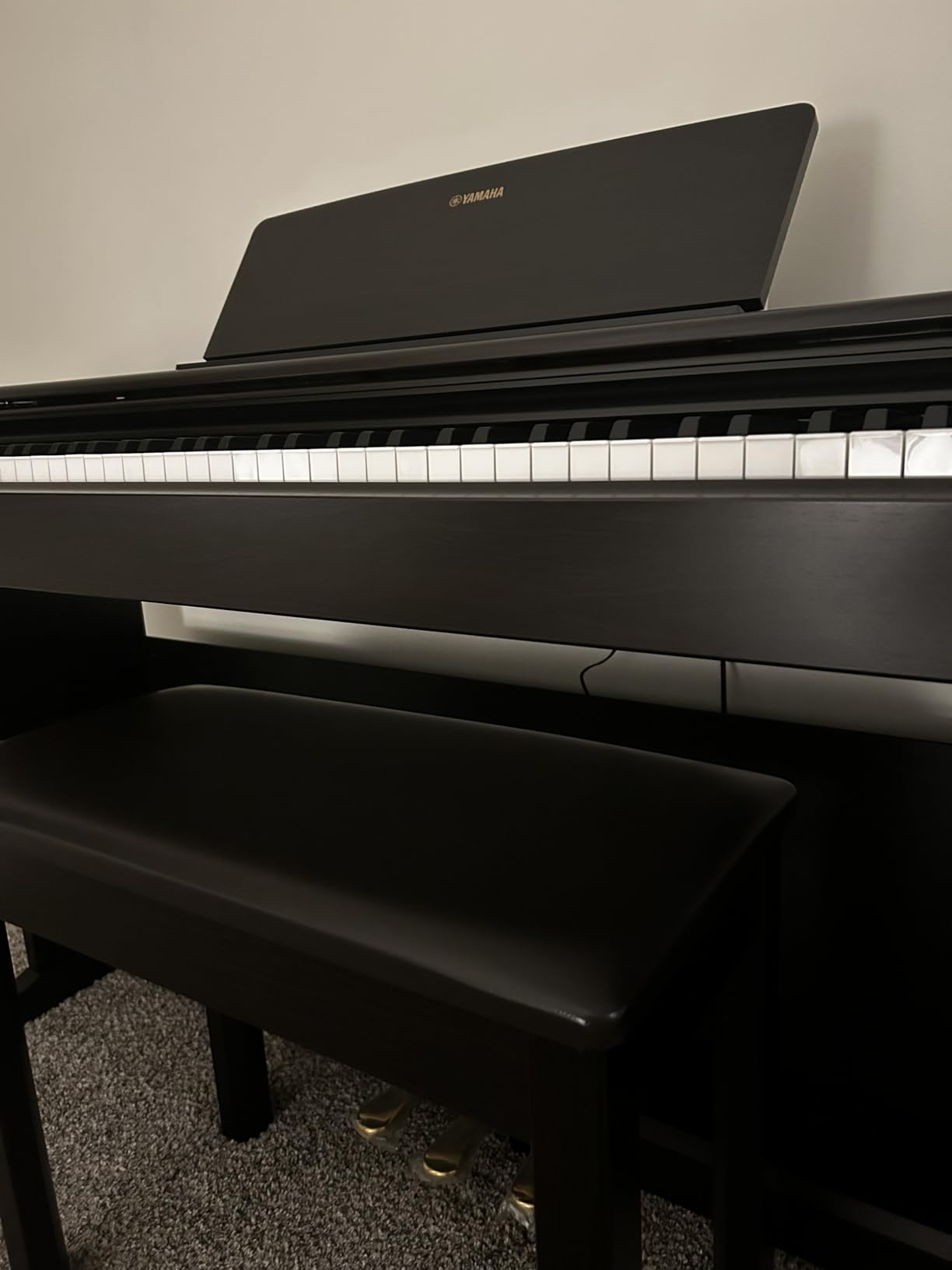 Yamaha Arius Series 88-Key Weighted Action Upright Digital Piano for Beginner and Intermediate Players, Dynamic Response, Grand Piano Sound, 3-pedal Unit, Bench Included, Rosewood YDP105R Customer Review Yamaha Arius Series 88-Key Weighted Action Upright Digital Piano for Beginner and Intermediate Players, Dynamic Response, Grand Piano Sound, 3-pedal Unit, Bench Included, Rosewood YDP105R - Customer Photo 1