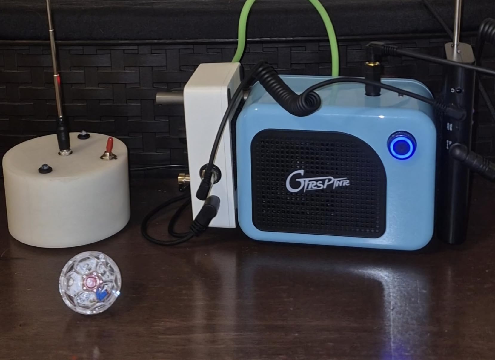 GTRS Guitar Amp Mini Portable Amplifier 5 Watt for Electric Guitar Rechargeable Support Bluetooth Connection with Mobile Devices Blue Customer Review GTRS Guitar Amp Mini Portable Amplifier 5 Watt for Electric Guitar Rechargeable Support Bluetooth Connection with Mobile Devices Blue - Customer Photo 1