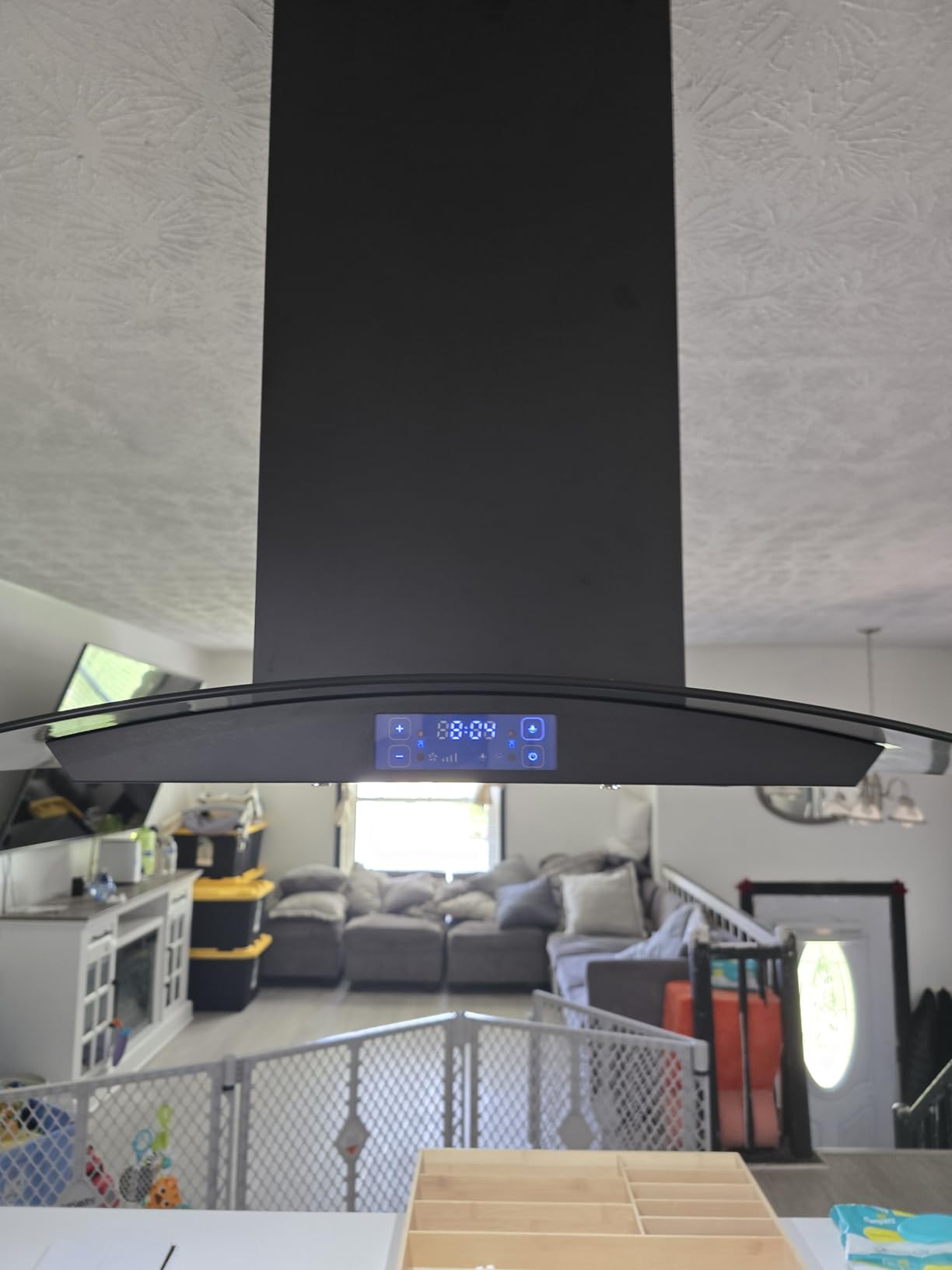 Island Range Hood 30 Inch 700 CFM Gesture & Touch Control Ceiling Mount Stainless Steel Kitchen Vent Hood, Kitchen Exhaust Hood, Ducted/Ductless Convertible 3-speed Ventilation Fan Switchable - Customer Photo 1
