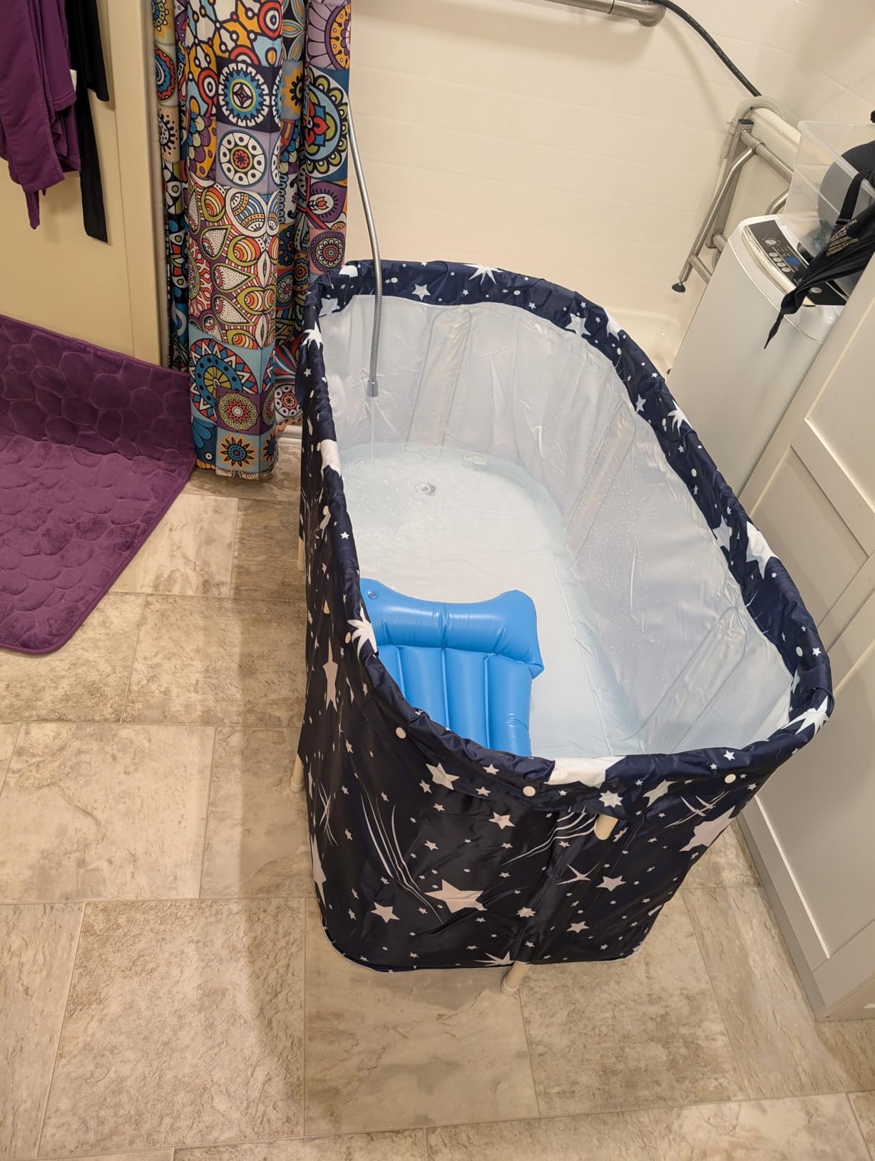 Portable Bathtub, Foldable Bathtub for Adults, Separate Family Bathroom SPA Therapy Tub for Shower Stall, Soaking Hot SPA and Ice Bath Tub, 45.3''x23.6''x19.7'' - Customer Photo 1
