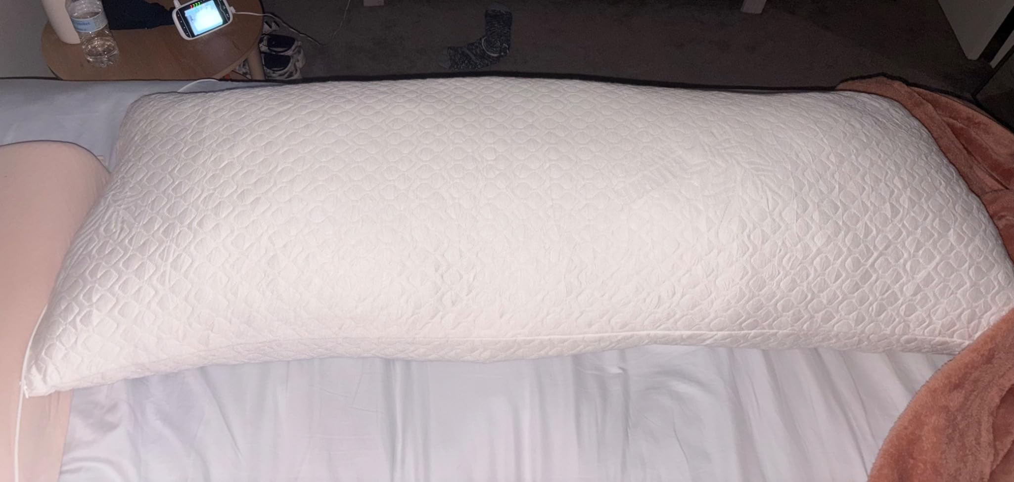 Shredded Memory Foam Full Body Pillow – Side Sleeper – Huggable Long Pillow for Body Relief – with Ultra Soft Cooling Cover, 20 x 54 inches - Customer Photo 2