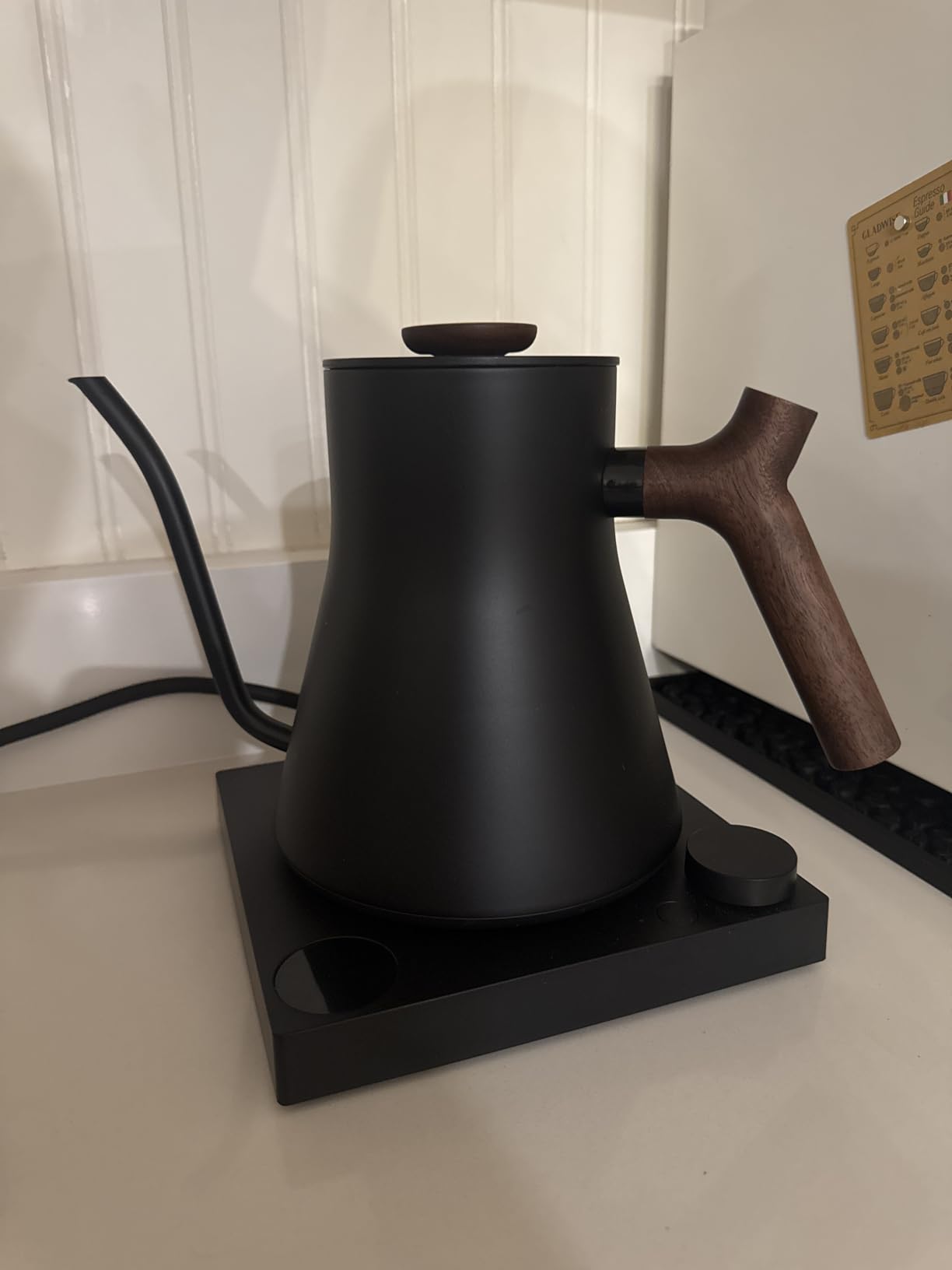 Fellow Stagg EKG Pro Electric Gooseneck Kettle - Pour-Over Coffee and Tea, Quick Heating, Precise Temperature Control, Scheduling, Built-in Brew Timer, Matte Black, 0.9 Liter Customer Review Fellow Stagg EKG Pro Electric Gooseneck Kettle - Pour-Over Coffee and Tea, Quick Heating, Precise Temperature Control, Scheduling, Built-in Brew Timer, Matte Black, 0.9 Liter - Customer Photo 1