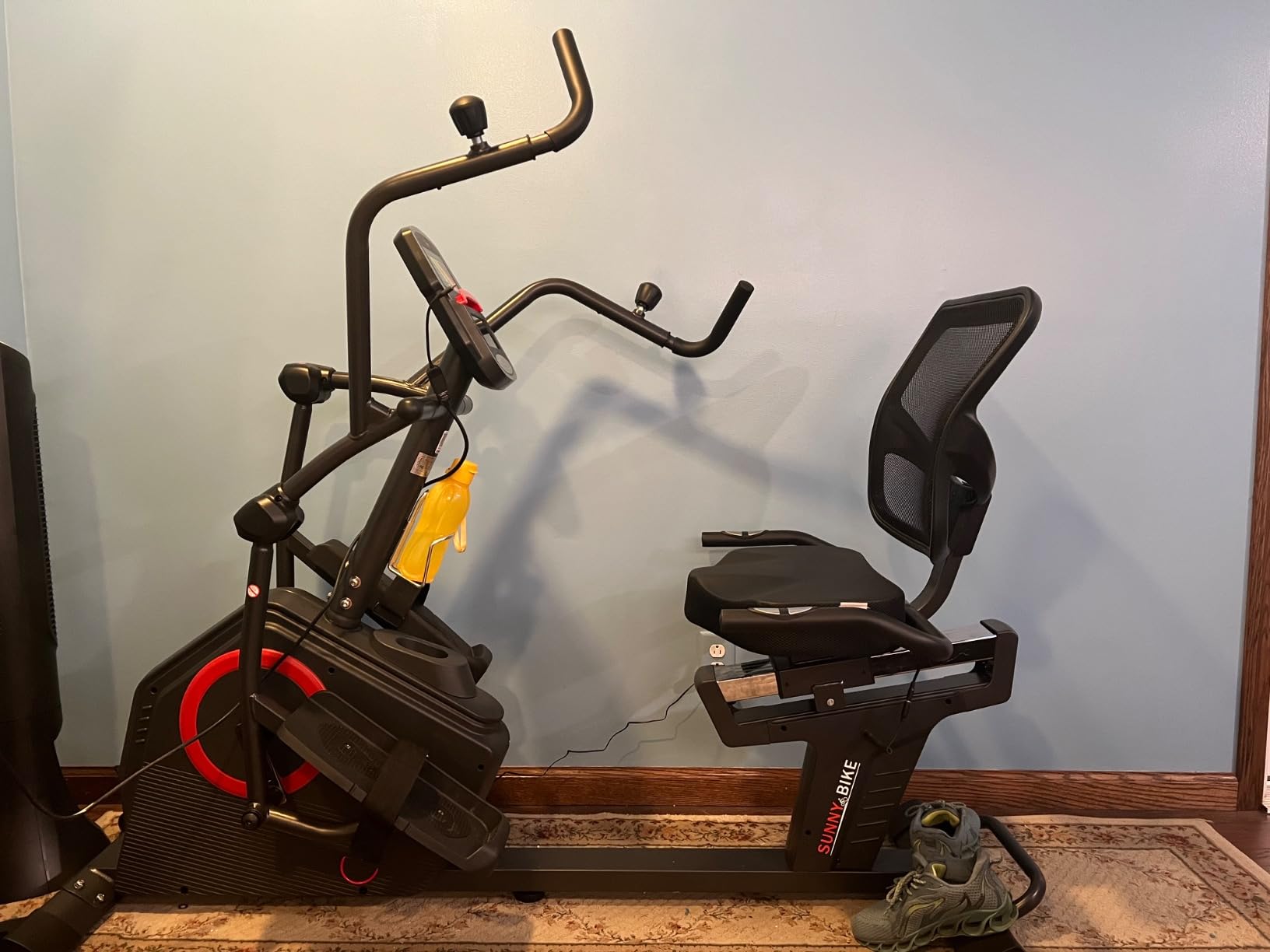 Sunny Health & Fitness Elite Recumbent Cross Trainer & Elliptical Machine with Arm Exercisers for Home Arm/Leg Training, Easy Adjust Seat & Mesh Backrest, Free SunnyFit App Bluetooth Connectivity - Customer Photo 1