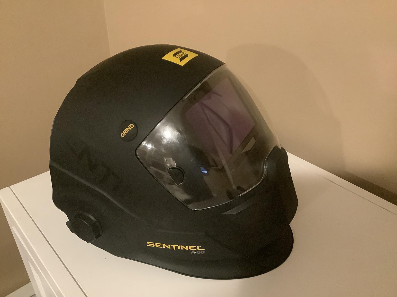 ESAB® Sentinel™ A60 Welding Helmet, Black Low-Profile Design, High Impact Resistance Nylon, Large Viewing Area 4.65 in x 2.80 in Customer Review ESAB® Sentinel™ A60 Welding Helmet, Black Low-Profile Design, High Impact Resistance Nylon, Large Viewing Area 4.65 in x 2.80 in - Customer Photo 1