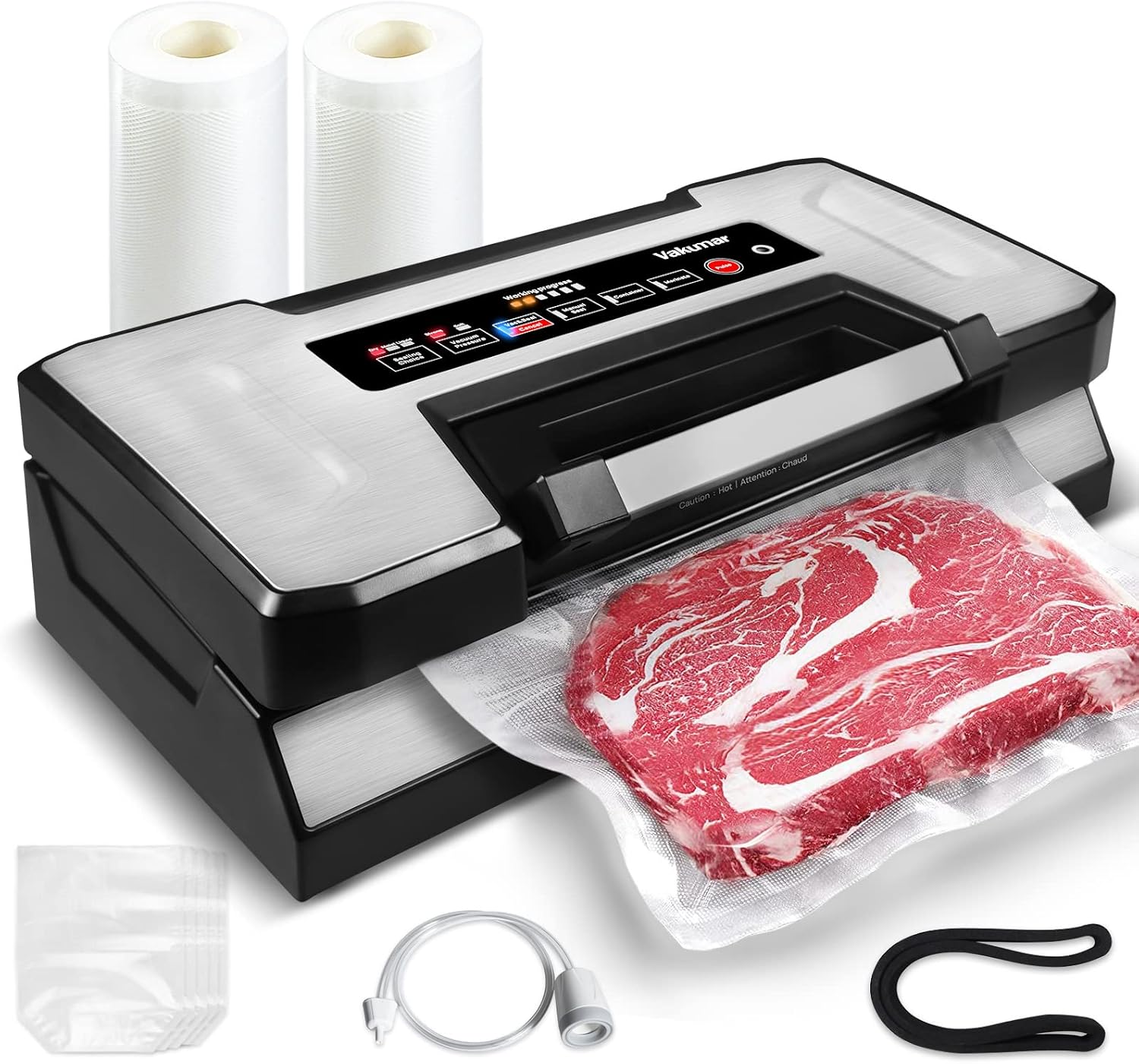 Vakumar Liquid Vacuum Sealer Machine, 90Kpa Vacuum Sealer Machine Preservation Dry/Moist/Liquid Modes, LED Indicator Light, Handle Locked Design, Built-in Cutter and Bag Storage, Removable Drip Tray Customer Review Vakumar Liquid Vacuum Sealer Machine, 90Kpa Vacuum Sealer Machine Preservation Dry/Moist/Liquid Modes, LED Indicator Light, Handle Locked Design, Built-in Cutter and Bag Storage, Removable Drip Tray - Customer Photo 1