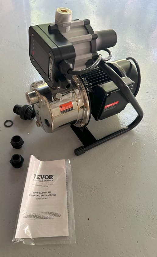 VEVOR 1.1 HP Portable Shallow Well Pump, 978 GPH Garden Jet Pump, 115V, 131 ft Height, Stainless Steel Sprinkler Booster Pumps for Garden Lawn Irrigation system, Lake Fountain, Water Transfer Customer Review VEVOR 1.1 HP Portable Shallow Well Pump, 978 GPH Garden Jet Pump, 115V, 131 ft Height, Stainless Steel Sprinkler Booster Pumps for Garden Lawn Irrigation system, Lake Fountain, Water Transfer - Customer Photo 1
