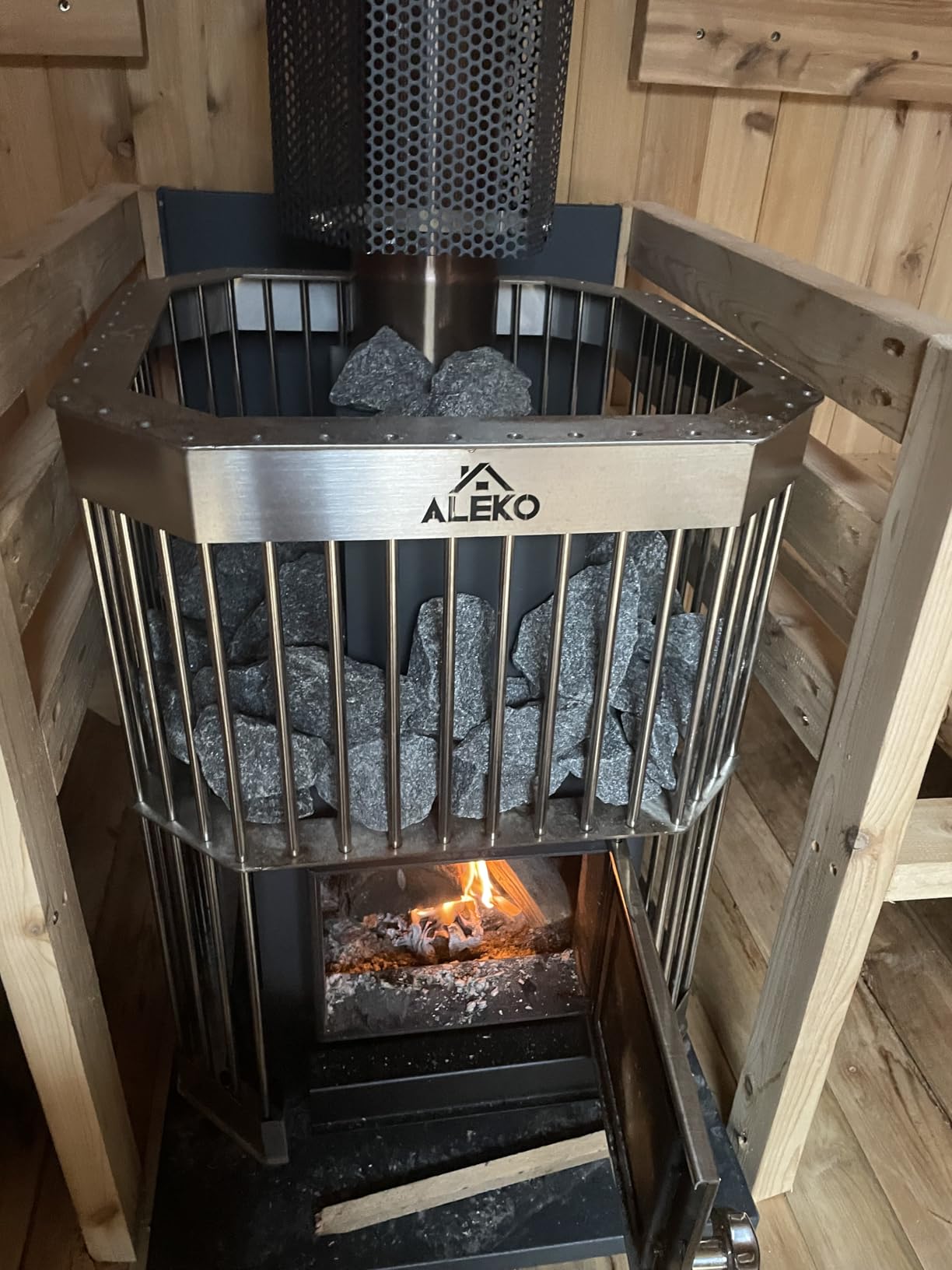 ALEKO Wood Burning Sauna Heater and Chimney Kit Customer Review ALEKO Wood Burning Sauna Heater and Chimney Kit - Customer Photo 1