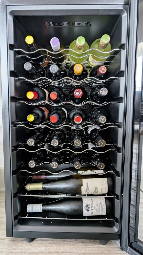 Mini Wine Fridge Freestanding, Wine Cooler Refrigerator 15 Bottle w/Digital Control, Countertop Mini Fridge for Red & White, Glass Door Customer Review Mini Wine Fridge Freestanding, Wine Cooler Refrigerator 15 Bottle w/Digital Control, Countertop Mini Fridge for Red & White, Glass Door - Customer Photo 2