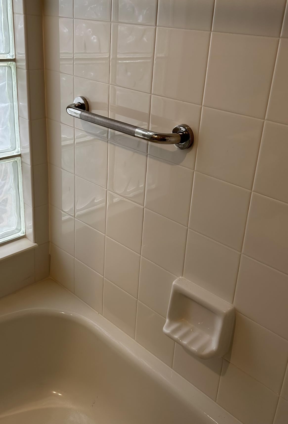 Grab Bars for Shower, 2 Pack 16-Inch Anti Slip Shower Handles for Elderly, Safety Shower Grab Bar, Stainless Steel Handicap Grab Bars for Bathroom (Polished Nickel 1 Grab Bars for Shower, 2 Pack 16-Inch Anti Slip Shower Handles for Elderly, Safety Shower Grab Bar, Stainless Steel Handicap Grab Bars for Bathroom (Polished Nickel 1