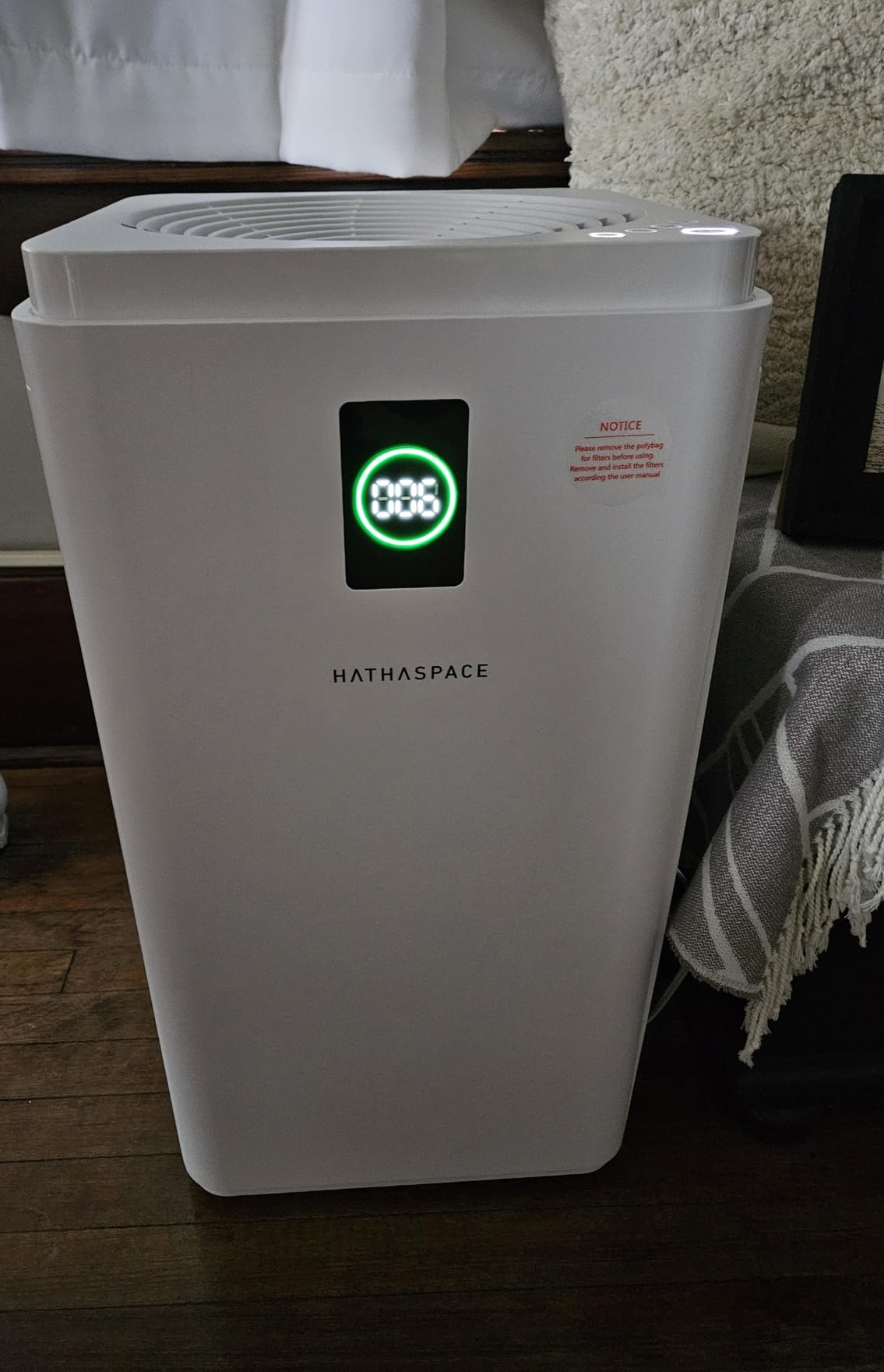 HATHASPACE HSE600 True HEPA Air Purifier for Home, Removes 99.9% of Dust, Smoke, Pet Dander, Odors, VOCs, Covers Up to 600 Sq. Ft, Quiet Air Cleaner with Smart Sensor for Bedroom & Large Rooms Customer Review HATHASPACE HSE600 True HEPA Air Purifier for Home, Removes 99.9% of Dust, Smoke, Pet Dander, Odors, VOCs, Covers Up to 600 Sq. Ft, Quiet Air Cleaner with Smart Sensor for Bedroom & Large Rooms - Customer Photo 1