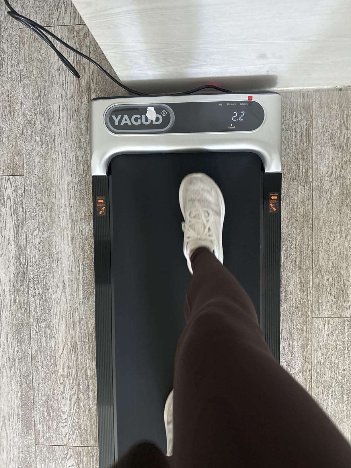 Under Desk Treadmill, Walking Pad for Home and Office, 2.5 HP Portable Walking Jogging Running Machine with Remote Control and LED Display, Silver Customer Review Photo Yagud Under Desk Treadmill, Walking Pad for Home and Office, 2.5 HP Portable Walking Jogging Running Machine with Remote Control and LED Display, Silver - Customer Photo 1