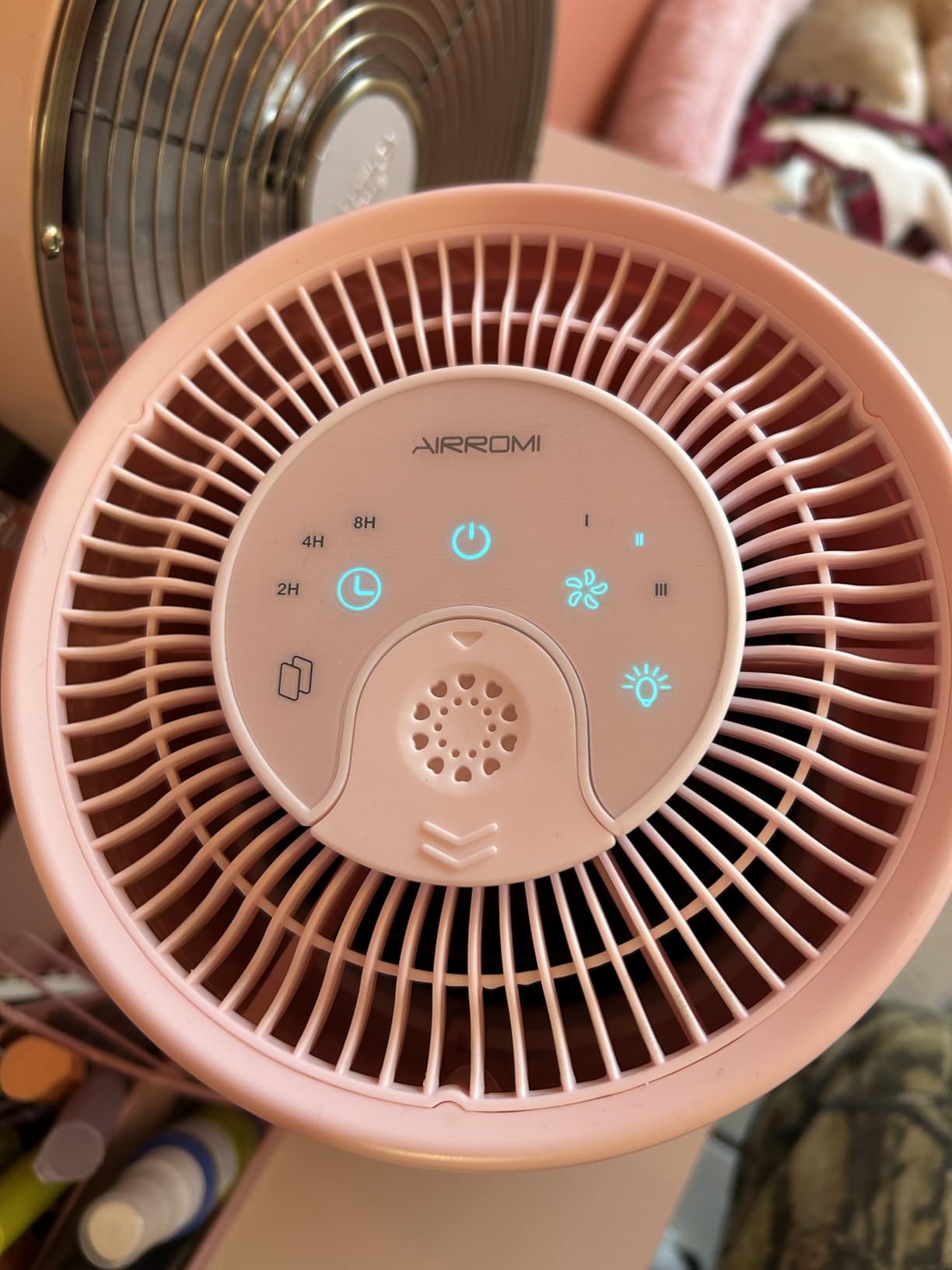 AIRROMI Air Purifier for Bedroom with HEPA 3-in-1 Filter, Pet Air Purifier for Home Cat Pee Smell, Covers Upto 990 Ft², Quiet 360° intake Air Cleaner for pet hair,allergies,Dust,Smoke A2001 White Customer Review AIRROMI Air Purifier for Bedroom with HEPA 3-in-1 Filter, Pet Air Purifier for Home Cat Pee Smell, Covers Upto 990 Ft², Quiet 360° intake Air Cleaner for pet hair,allergies,Dust,Smoke A2001 White - Customer Photo 1