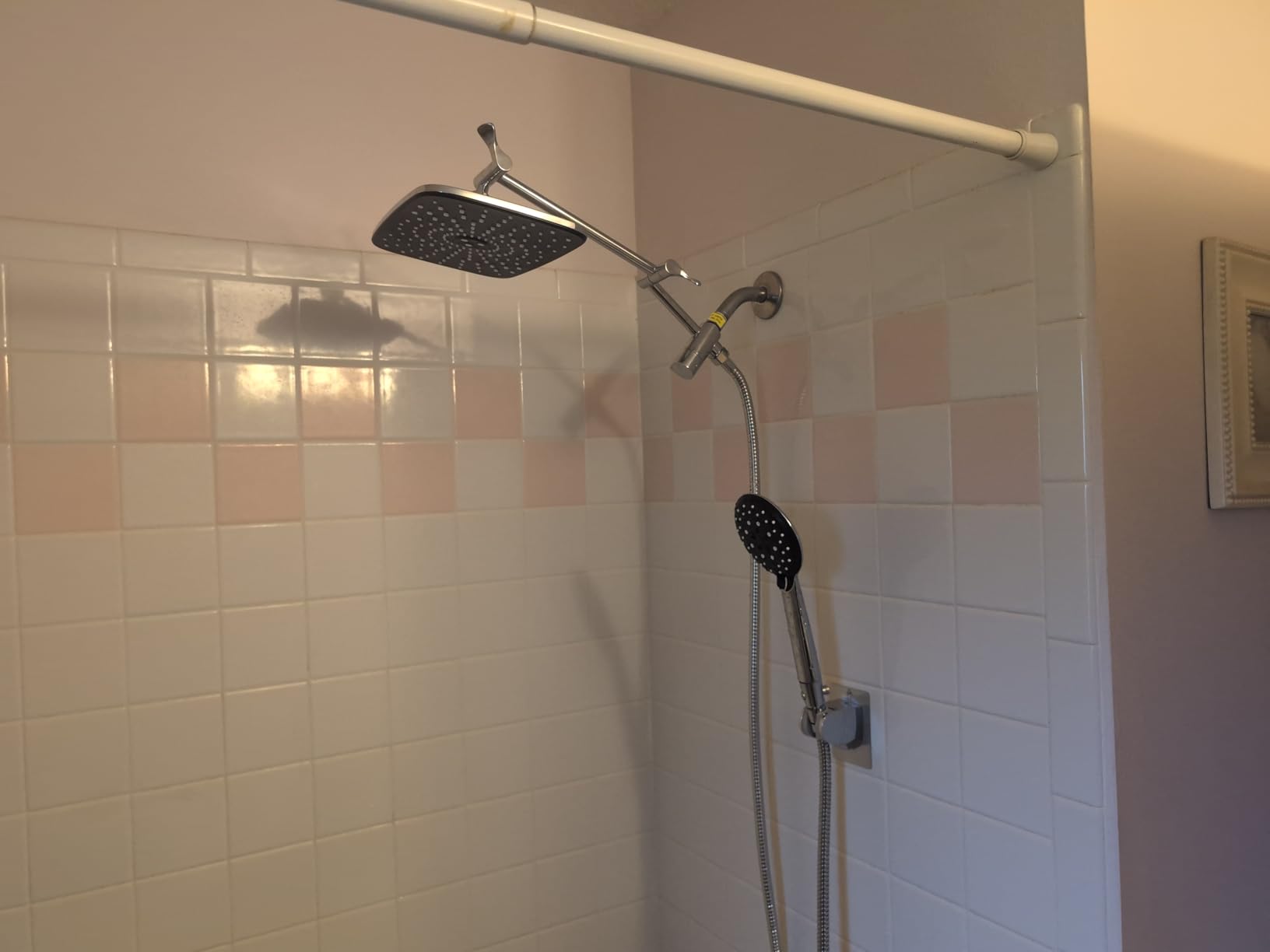 Veken Wide Rain Shower Head with Handheld, High Pressure Rainfall Showerhead Combo with Arm for Bathroom Accessories, Home Decor, Detachable Dual Shower with Multi Modes Handheld Spray, Silver Chrome Customer Review Veken Wide Rain Shower Head with Handheld, High Pressure Rainfall Showerhead Combo with Arm for Bathroom Accessories, Home Decor, Detachable Dual Shower with Multi Modes Handheld Spray, Silver Chrome - Customer Photo 1