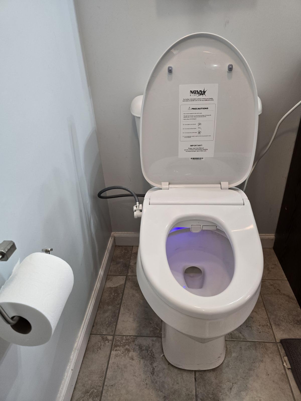 Eco Nova Elongated Bidet Toilet Seat, White, Slim Profile, Stainless Steel Nozzle, Unlimited Warm Water, LED Night Light, Wireless Remote Control With Wall Mount, Sittable Lid, 4 Year Warranty Customer Review Eco Nova Elongated Bidet Toilet Seat, White, Slim Profile, Stainless Steel Nozzle, Unlimited Warm Water, LED Night Light, Wireless Remote Control With Wall Mount, Sittable Lid, 4 Year Warranty - Customer Photo 1