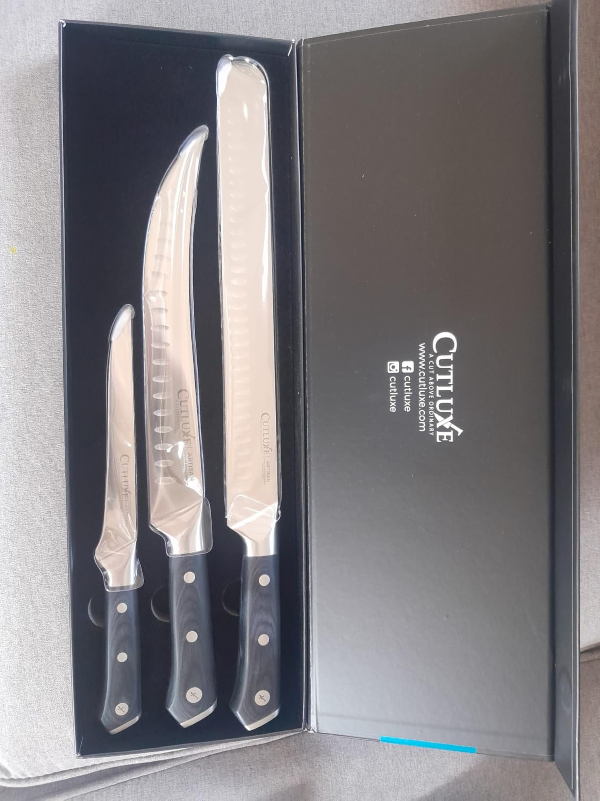 Cutluxe BBQ Carving Knife Set – Brisket Slicing and Boning Knife for Meat Cutting – Professional Knife with Razor Sharp German Steel, Full Tang, Ergonomic Handles – Artisan Series Customer Review Cutluxe BBQ Carving Knife Set – Brisket Slicing and Boning Knife for Meat Cutting – Professional Knife with Razor Sharp German Steel, Full Tang, Ergonomic Handles – Artisan Series - Customer Photo 1
