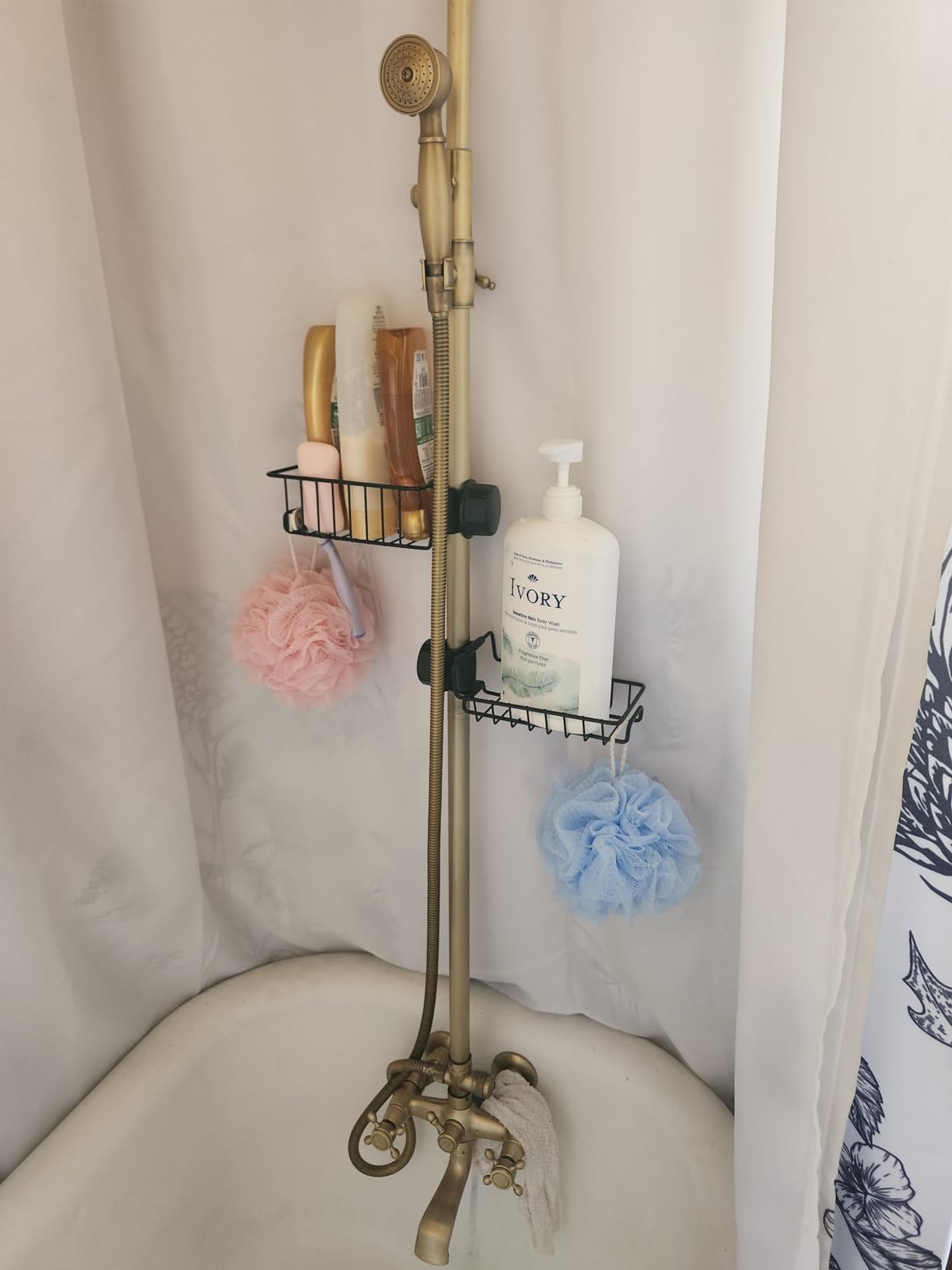 Clawfoot Tub Shower Caddy(Shower Rod Not Included),Clawfoot Tub Accessories,Tub Caddy,SUS304 Stainless Steel Shower Shelves,Clawfoot Tub Soap Caddy(Silver) Customer Review Clawfoot Tub Shower Caddy(Shower Rod Not Included),Clawfoot Tub Accessories,Tub Caddy,SUS304 Stainless Steel Shower Shelves,Clawfoot Tub Soap Caddy(Silver) - Customer Photo 1