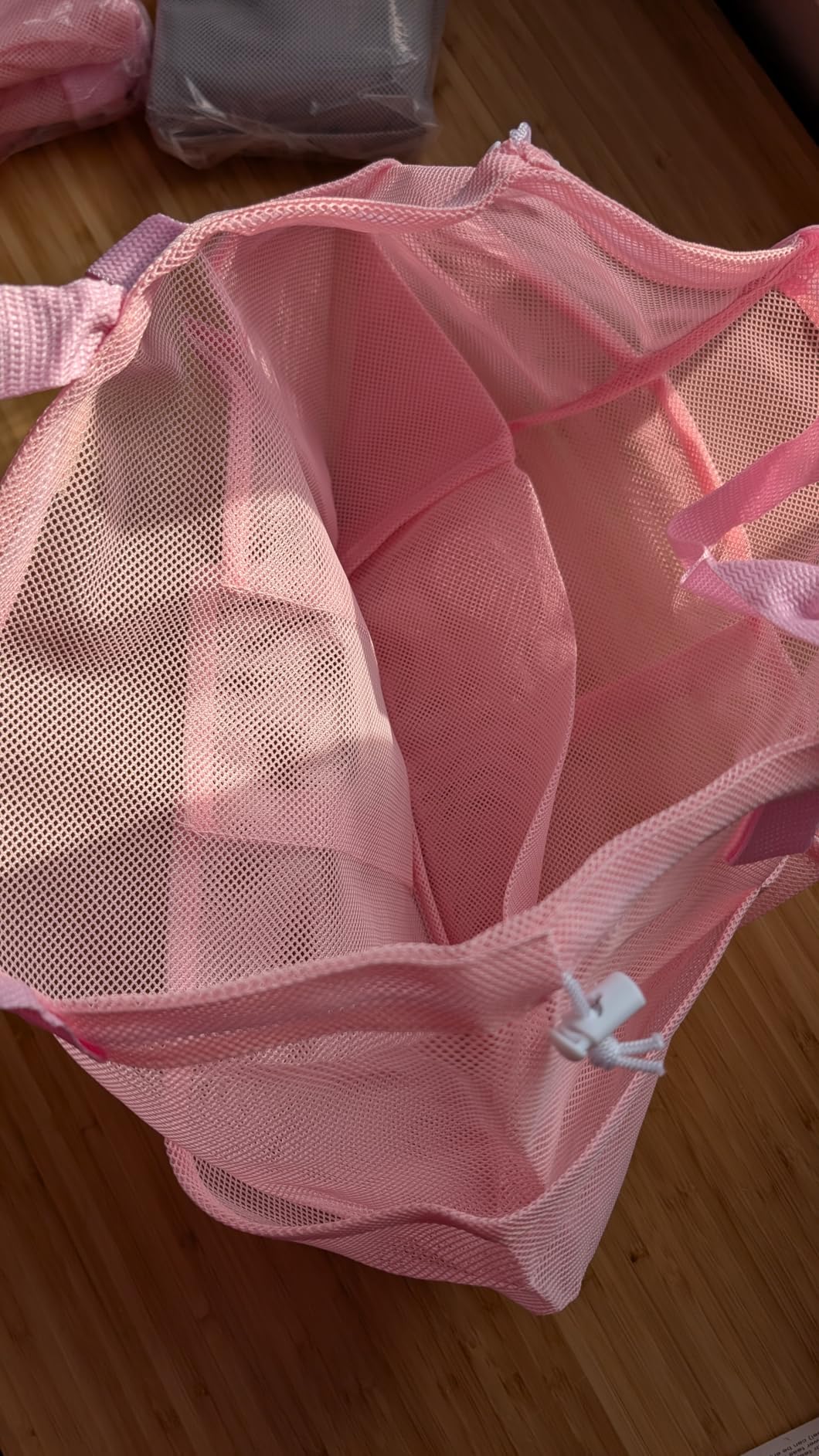 Mesh Shower Caddy Portable with Drawstring, Dorm Room Essentials for College Students Girls, Large Shower Bag for Camping,Swimming,Gym,Travel,Bathroom - Pink Customer Review Mesh Shower Caddy Portable with Drawstring, Dorm Room Essentials for College Students Girls, Large Shower Bag for Camping,Swimming,Gym,Travel,Bathroom - Pink - Customer Photo 1