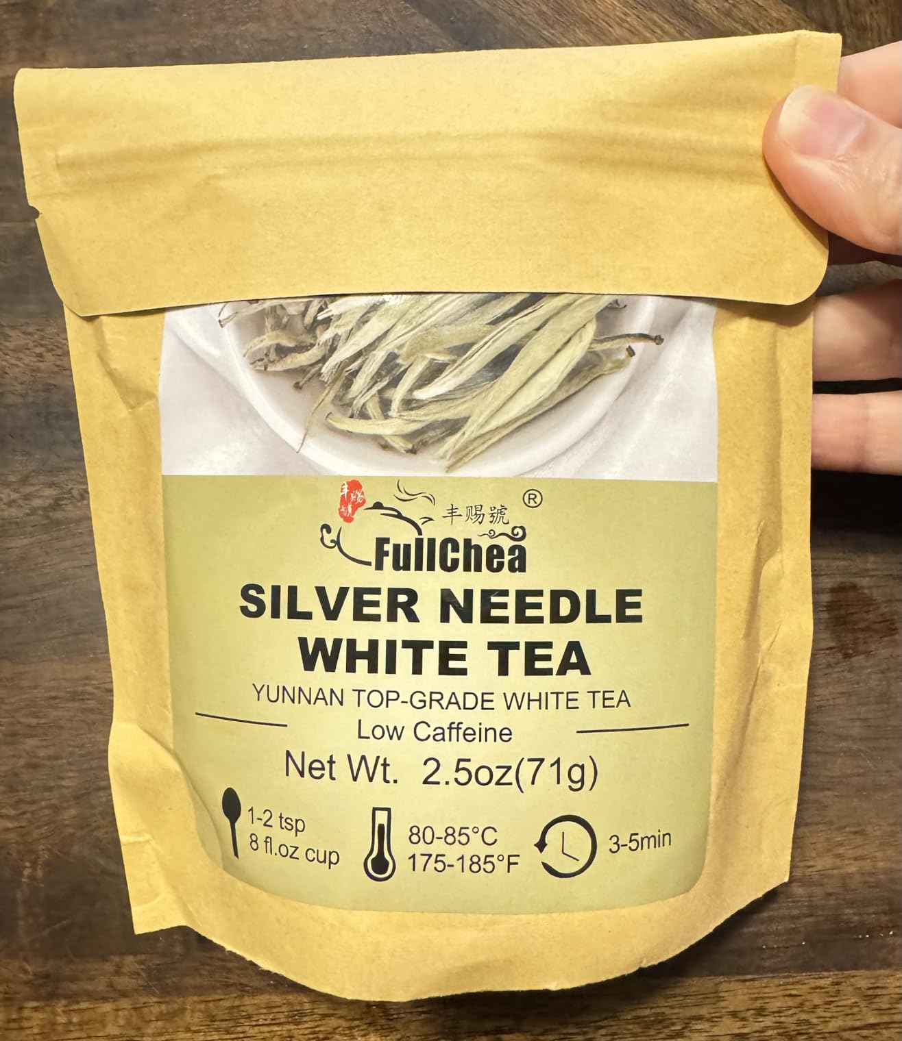 FullChea - White Tea Loose Leaf - Yunnan Silver Needle White Tea - Low Caffeine - Bai Hao Yin Zhen - Refreshing Woody Aroma - 2.5oz/71g Customer Review FullChea - White Tea Loose Leaf - Yunnan Silver Needle White Tea - Low Caffeine - Bai Hao Yin Zhen - Refreshing Woody Aroma - 2.5oz/71g - Customer Photo 1
