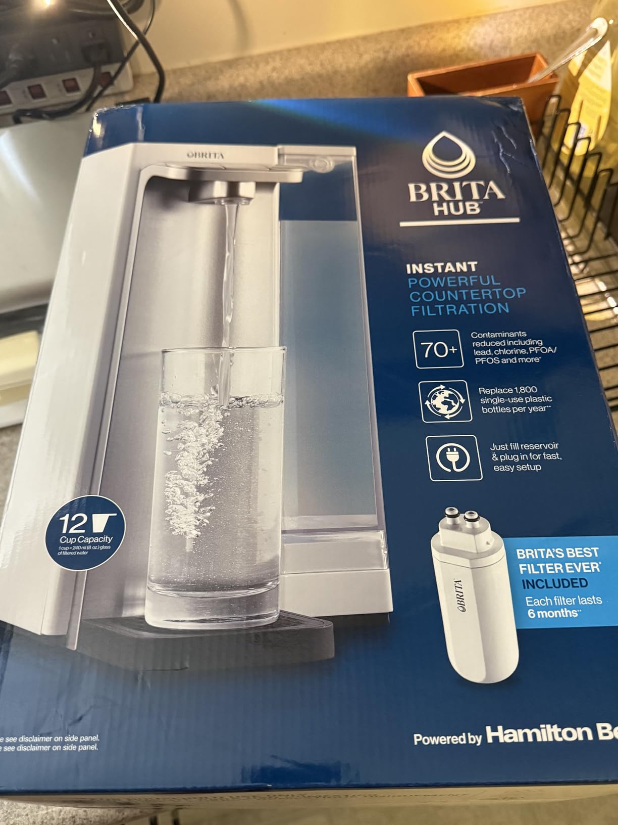 Brita Hub Compact Instant Powerful Countertop Water Filter System, Reduces 70+ Contaminants, 9 Cup Water Reservoir, Includes 6 Month Carbon Block Filter, White, 87344 Customer Review Brita Hub Compact Instant Powerful Countertop Water Filter System, Reduces 70+ Contaminants, 9 Cup Water Reservoir, Includes 6 Month Carbon Block Filter, White, 87344 - Customer Photo 2
