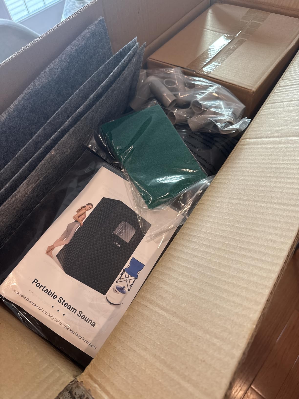 Upgraded Sauna Box for Relaxation, Detoxification, Portable Steam Sauna for Home with Steamer, 9 Levels, 2.6' x 2.6' x 5.9' Customer Review Upgraded Sauna Box for Relaxation, Detoxification, Portable Steam Sauna for Home with Steamer, 9 Levels, 2.6' x 2.6' x 5.9' - Customer Photo 1