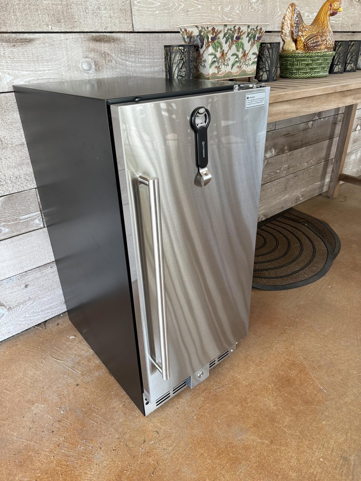 EUHOMY 24 Inch Beverage Refrigerator, Built-in and Freestanding Beverage Cooler 180 Can, Under Counter Beverage Fridge with Stainless Steel Door, Outdoor Refrigerator for Soda, Beer, Wine Customer Review EUHOMY 24 Inch Beverage Refrigerator, Built-in and Freestanding Beverage Cooler 180 Can, Under Counter Beverage Fridge with Stainless Steel Door, Outdoor Refrigerator for Soda, Beer, Wine - Customer Photo 2