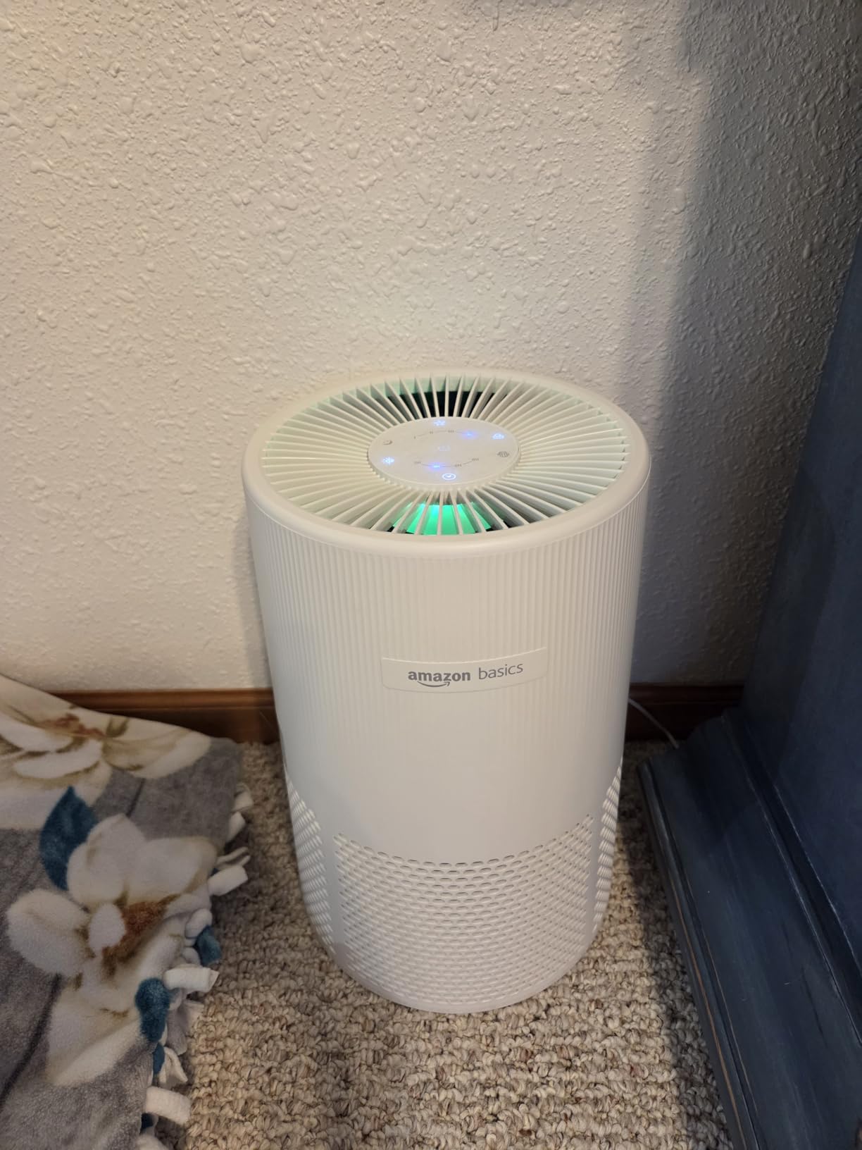Amazon Basics Air Purifier for Home and Office, With 3-Stage Filtration, HEPA Filter With Activated Carbon, 3 Speeds, Timer, Sleep Mode (32db), Energy Star Certificate, Covers Up to 1067 Sq ft, White - Customer Photo 1